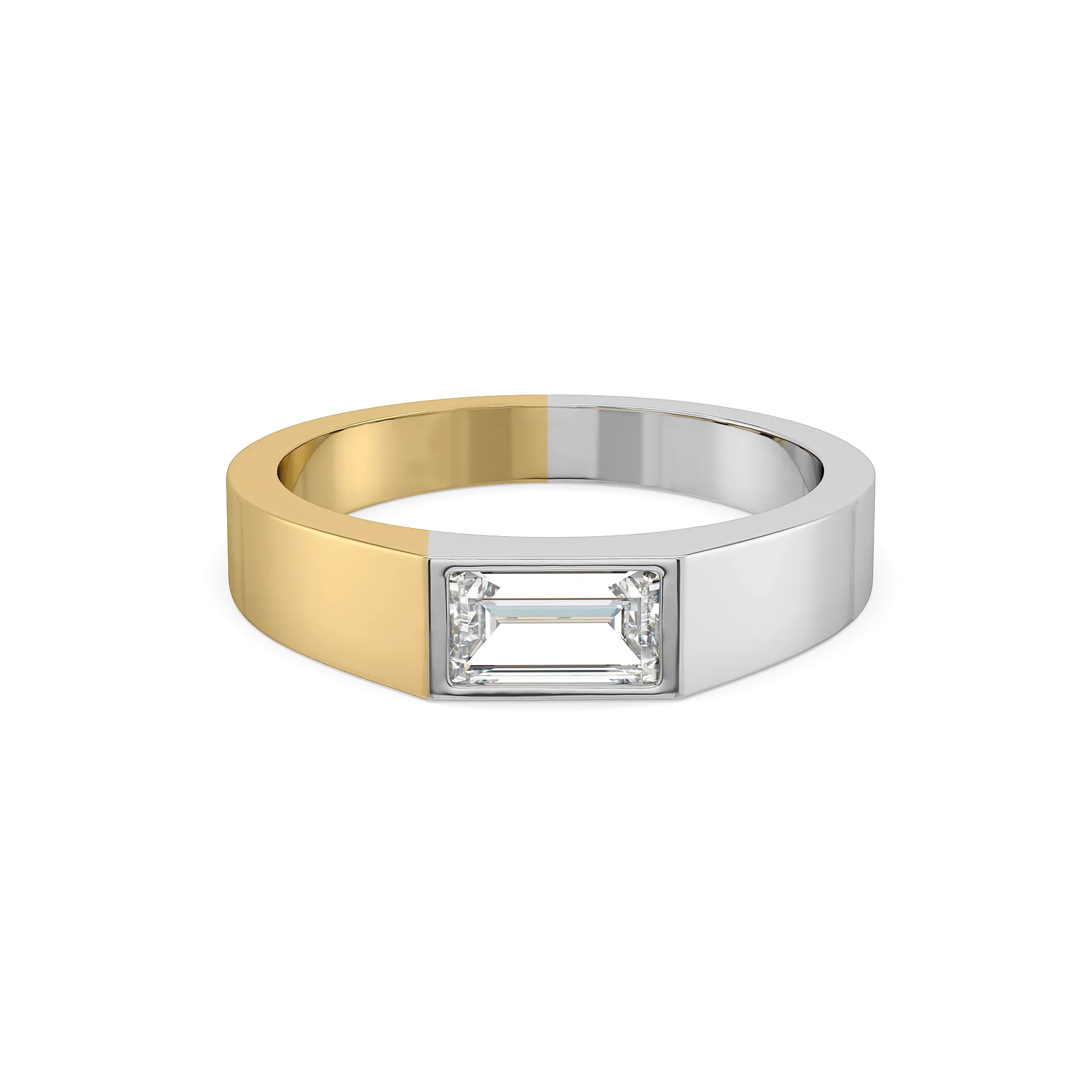 Divided Emerald - Lab Diamond Men's Ring