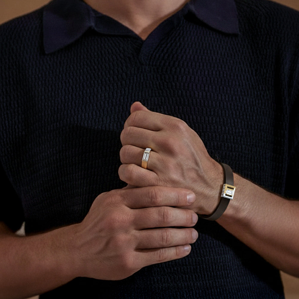 Cross Axis - Lab Diamond Men's Bracelet Secondary image