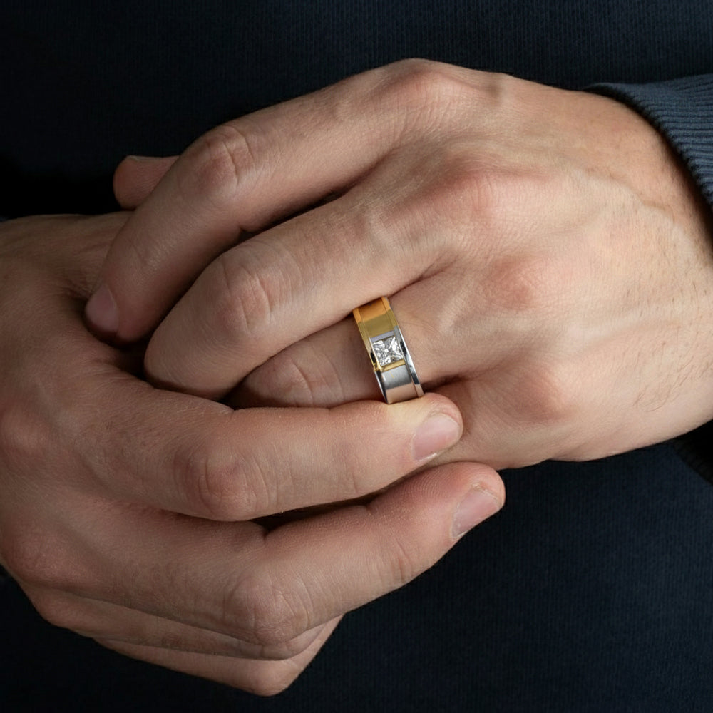 Cross Axis - Lab Diamond Men's Ring