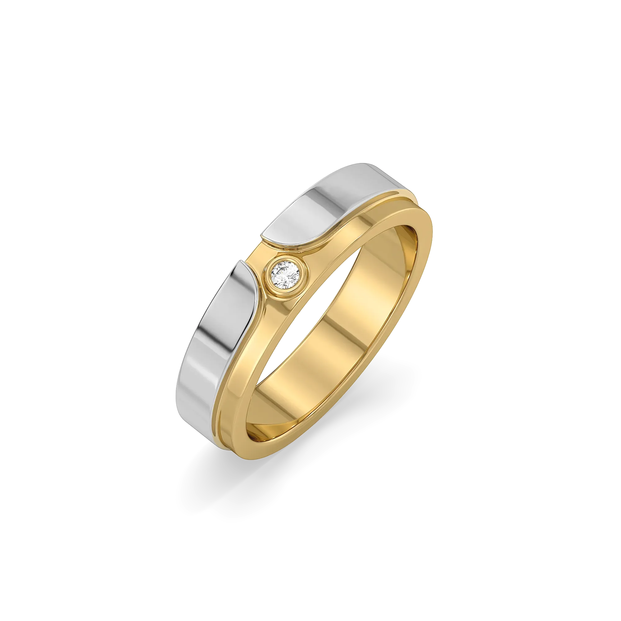 Curved Crest - Lab Diamond Men's Ring Main image