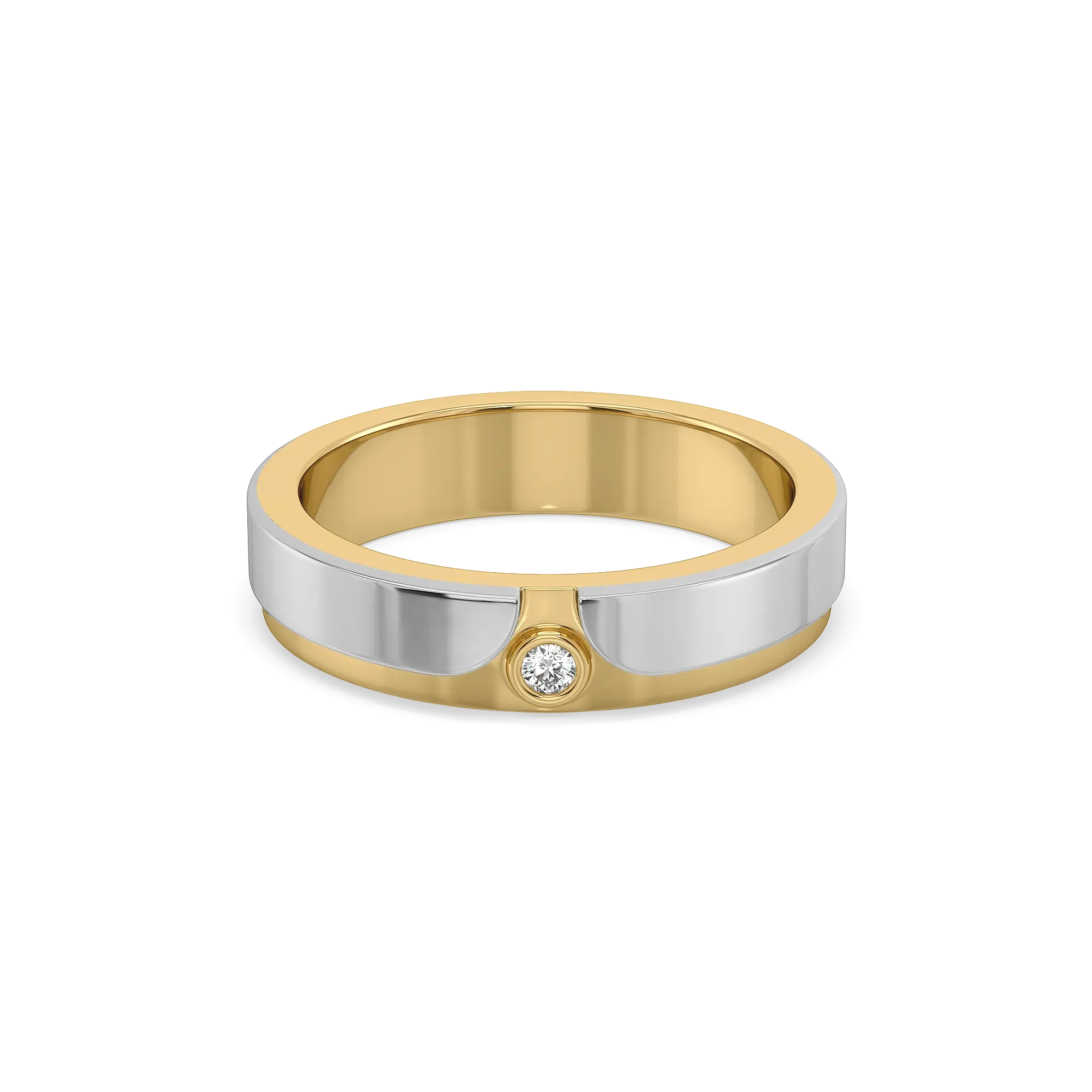 Curved Crest - Lab Diamond Men's Ring