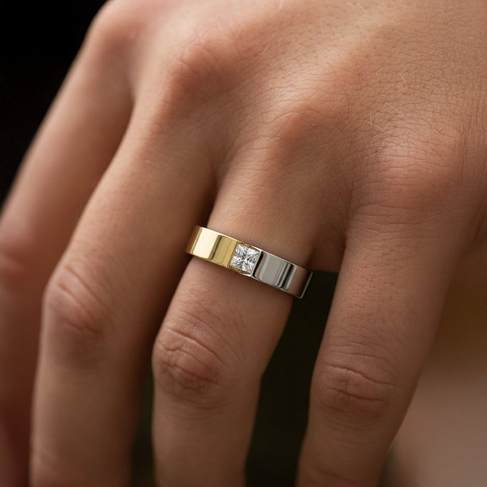 Split V Axis - Lab Diamond Men's Ring Main image