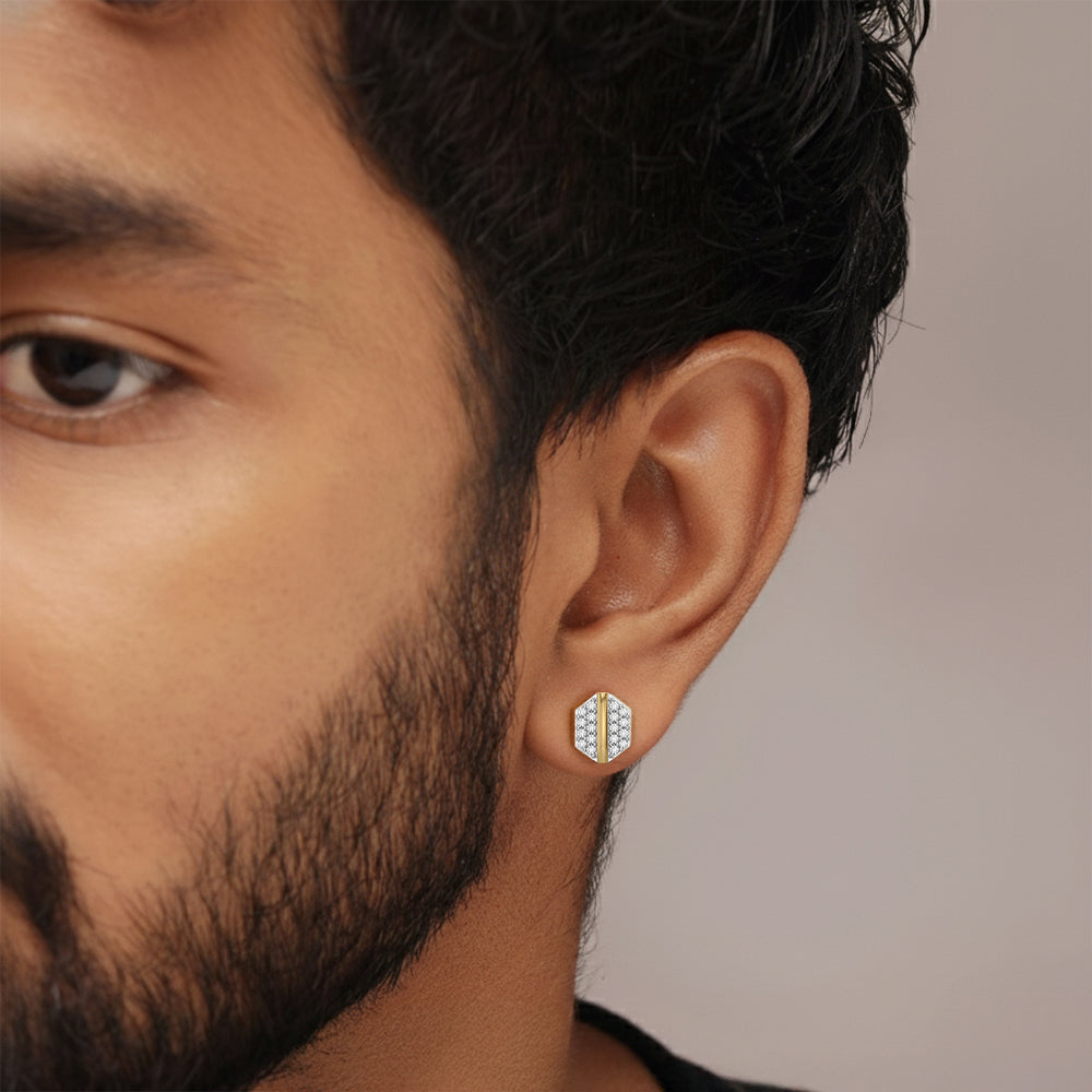 Hexa Edge - Lab Diamond Men's Studs Main image