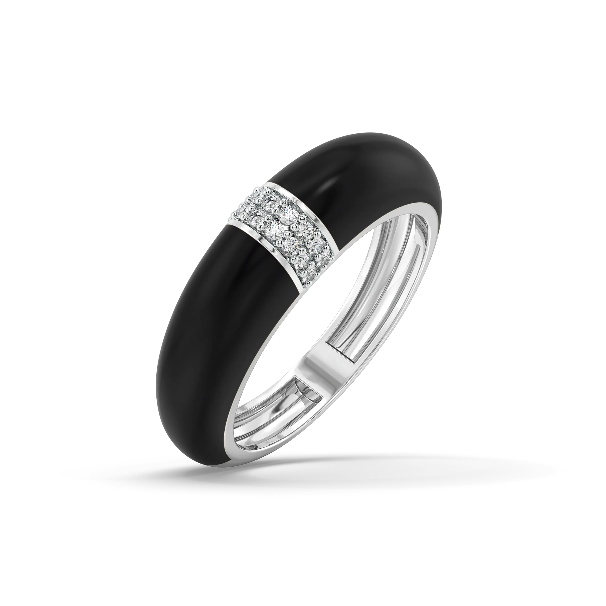 Shadow Seal - Lab Diamond Men's Black Ring