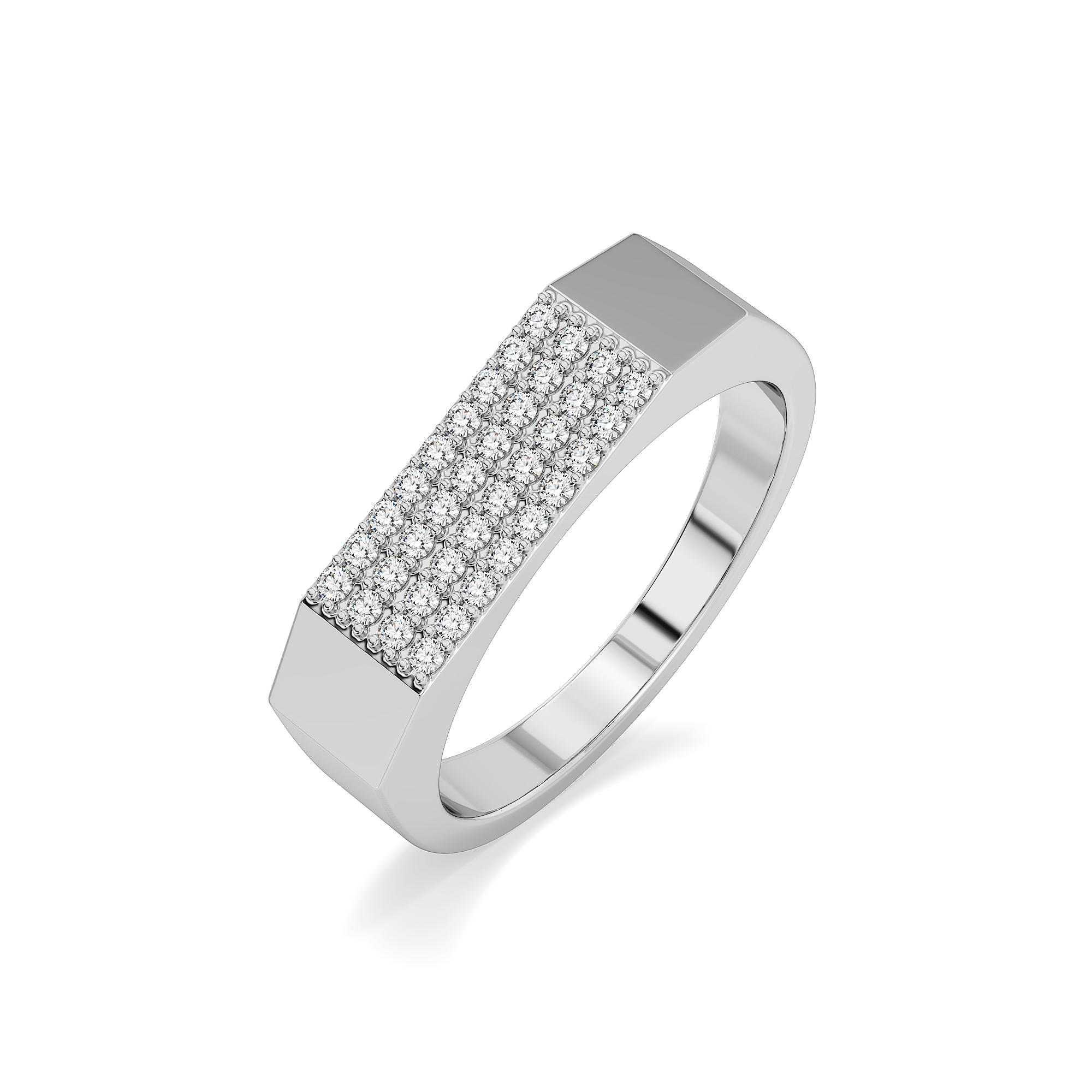 Silver Grid - Lab Diamond Men's Ring Secondary image