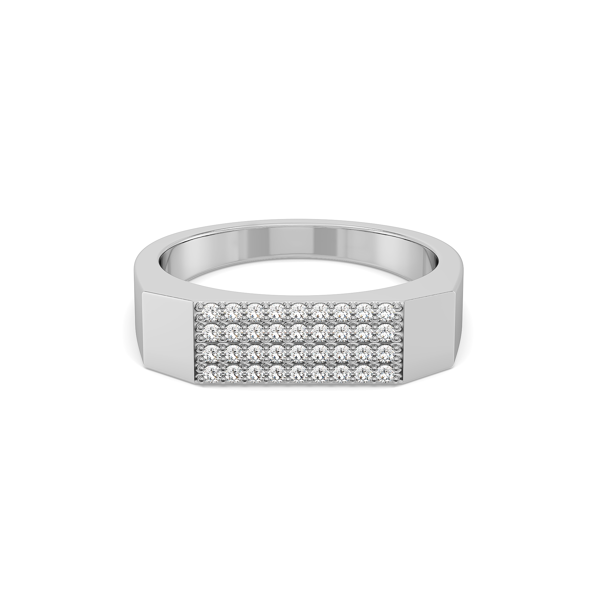 Silver Grid - Lab Diamond Men's Ring