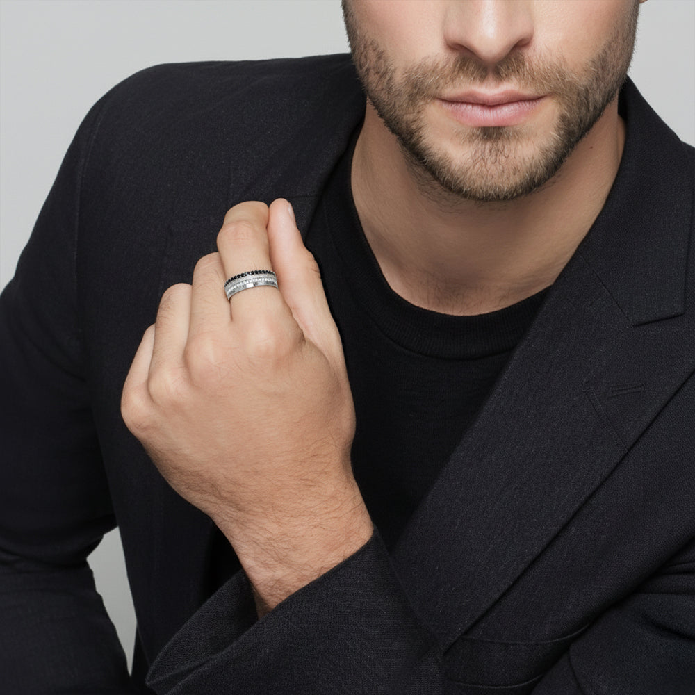 Eclipse Stackable Band - Lab Diamond Men's Ring