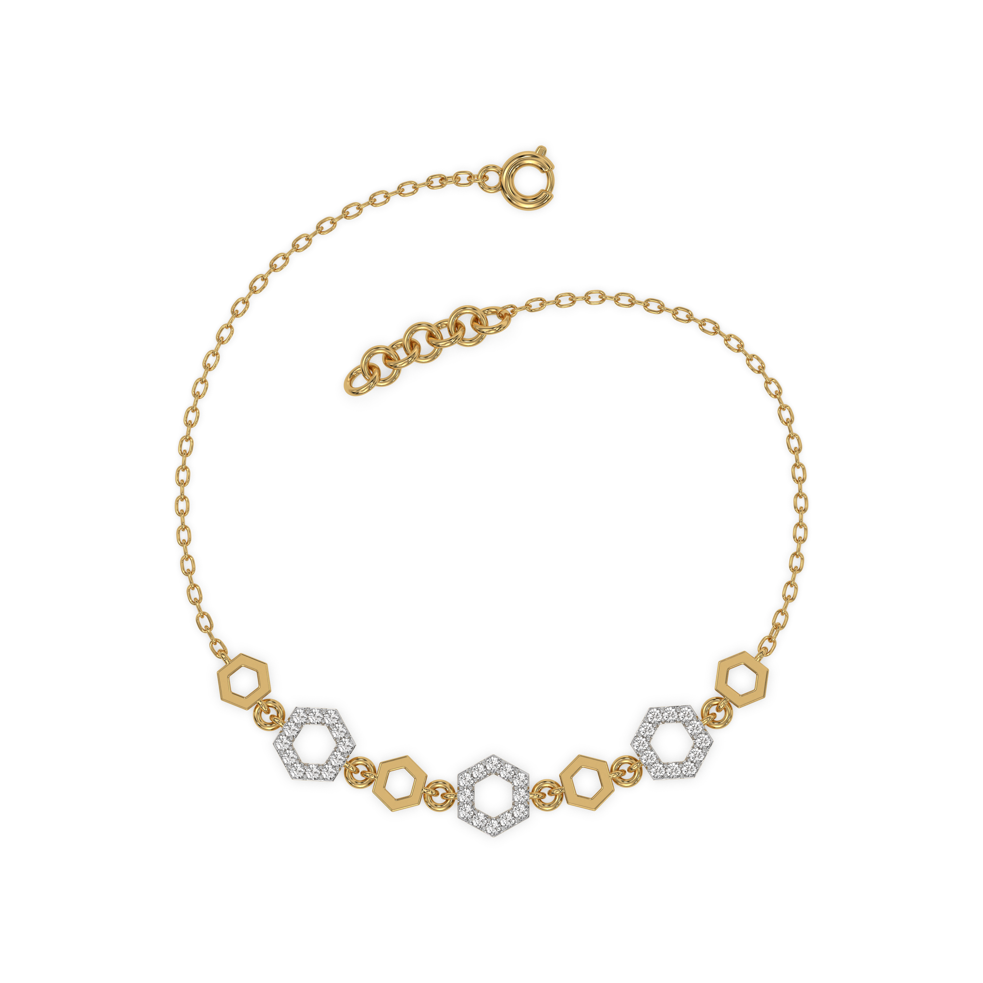 Hexagon Chic - Lab Diamond Bracelet