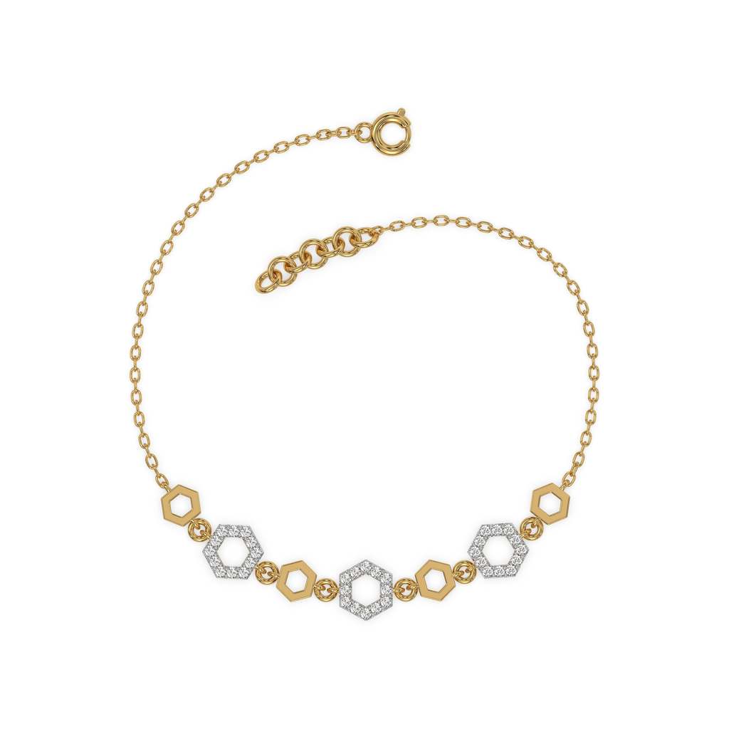 Hexagon Chic - Lab Diamond Bracelet