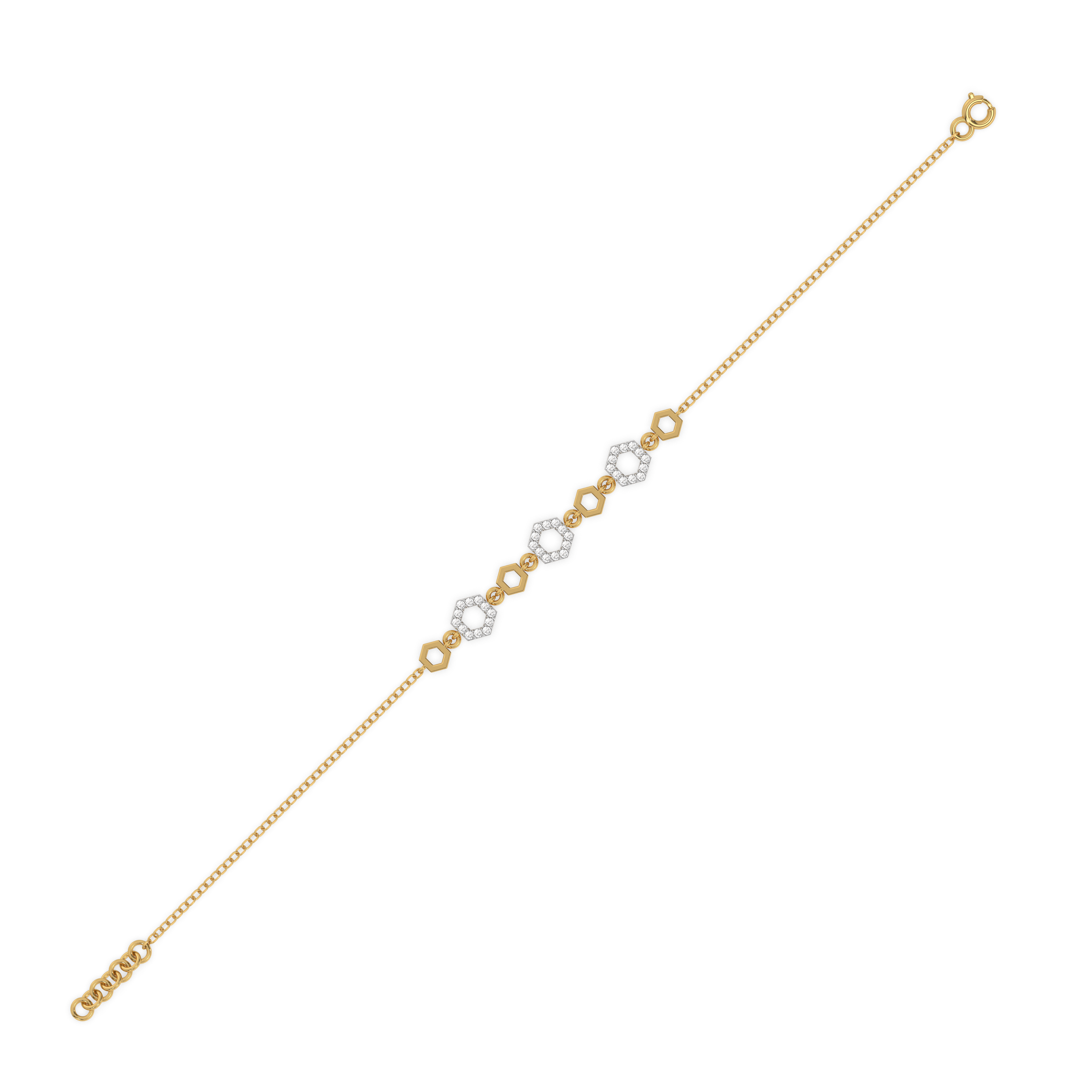 Hexagon Chic - Lab Diamond Bracelet