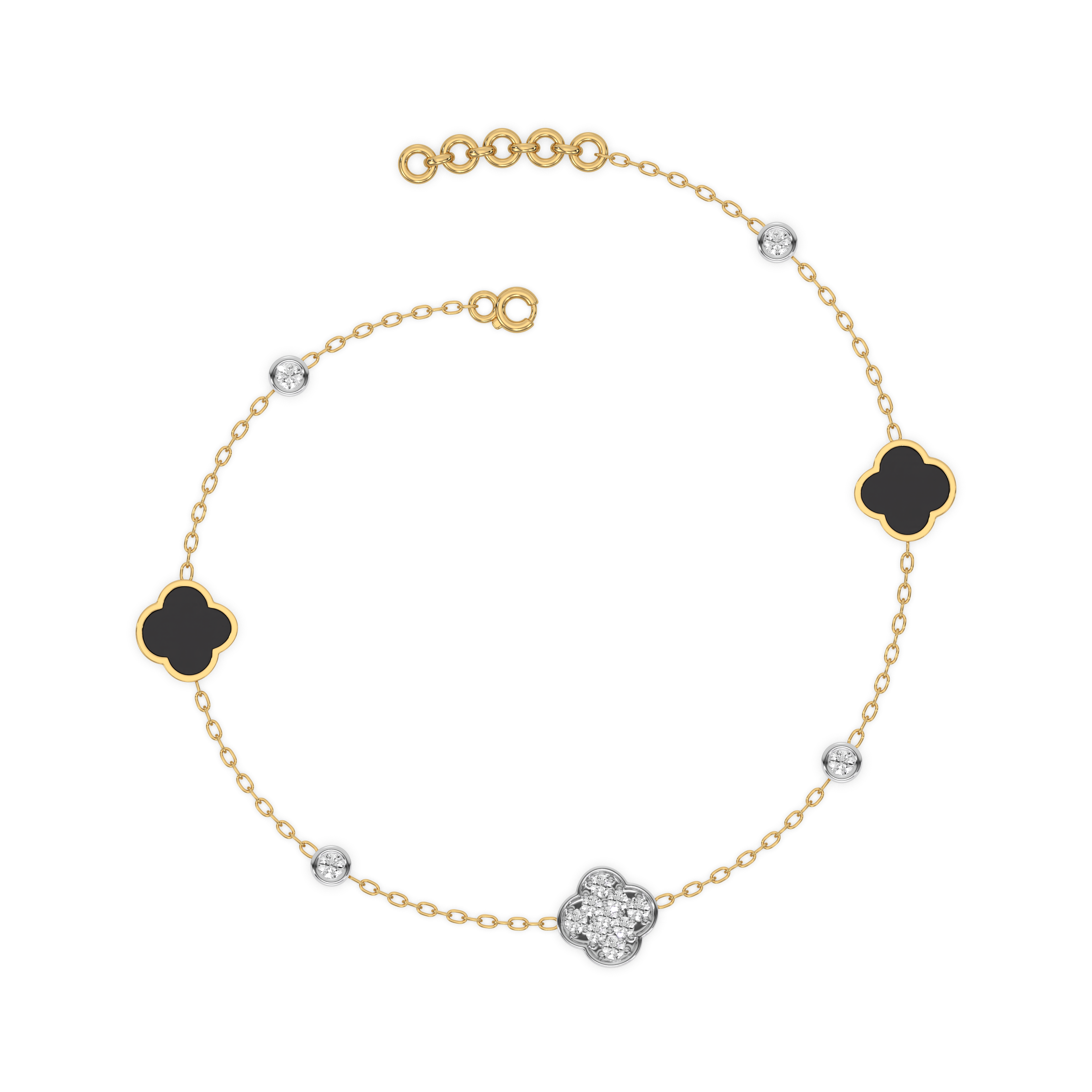 Midnight Enchanted - Lab Diamond Clover Bracelet