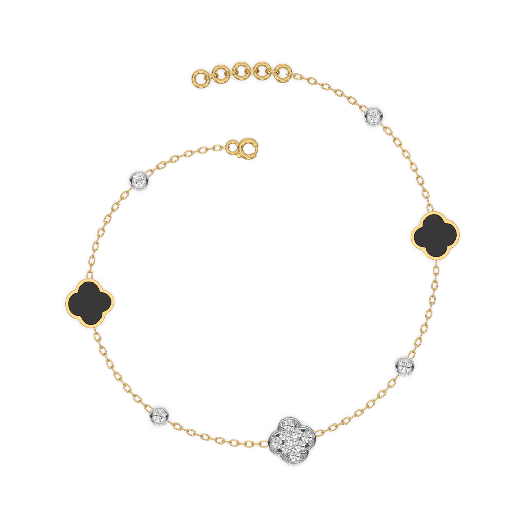 Midnight Enchanted - Lab Diamond Clover Bracelet