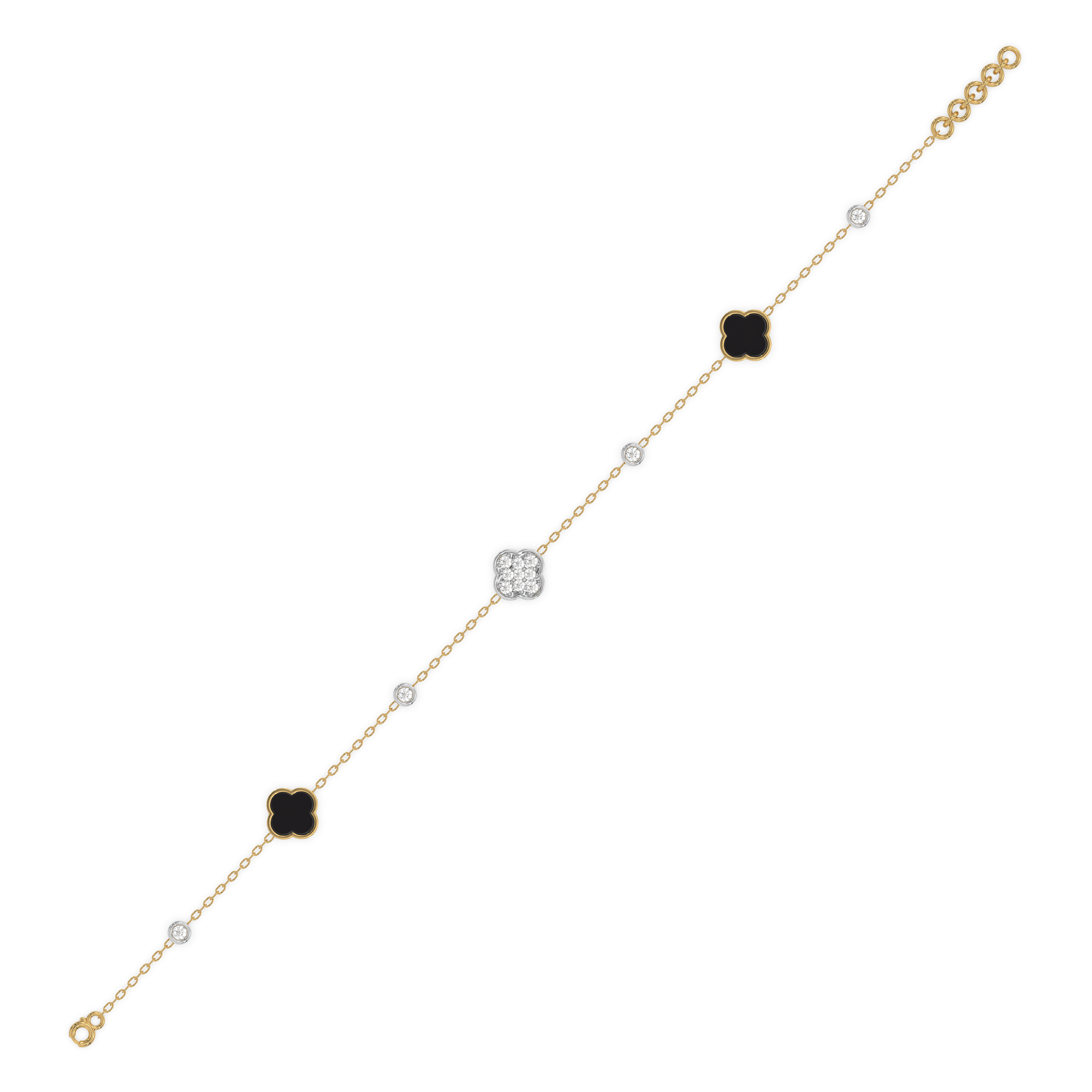 Midnight Enchanted - Lab Diamond Clover Bracelet