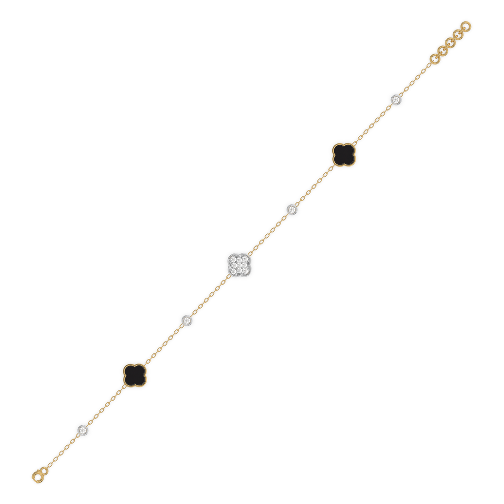 Midnight Enchanted - Lab Diamond Clover Bracelet