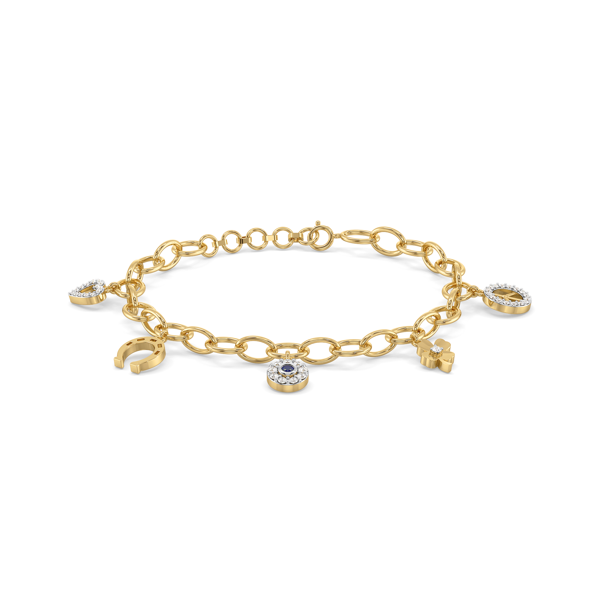 Evil Eye - Lab Diamond Charm Bracelet