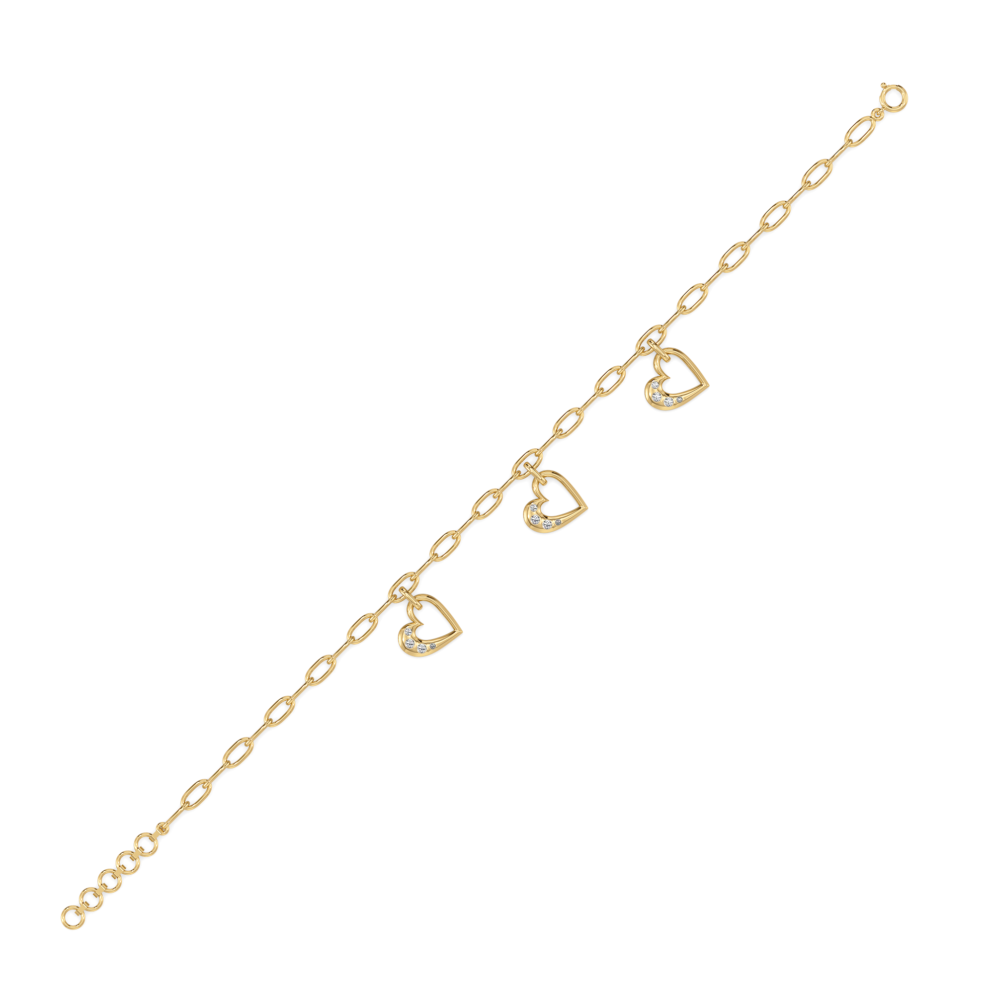 Hearts Unfold - Lab Diamond Charm Bracelet