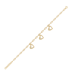 Hearts Unfold - Lab Diamond Charm Bracelet