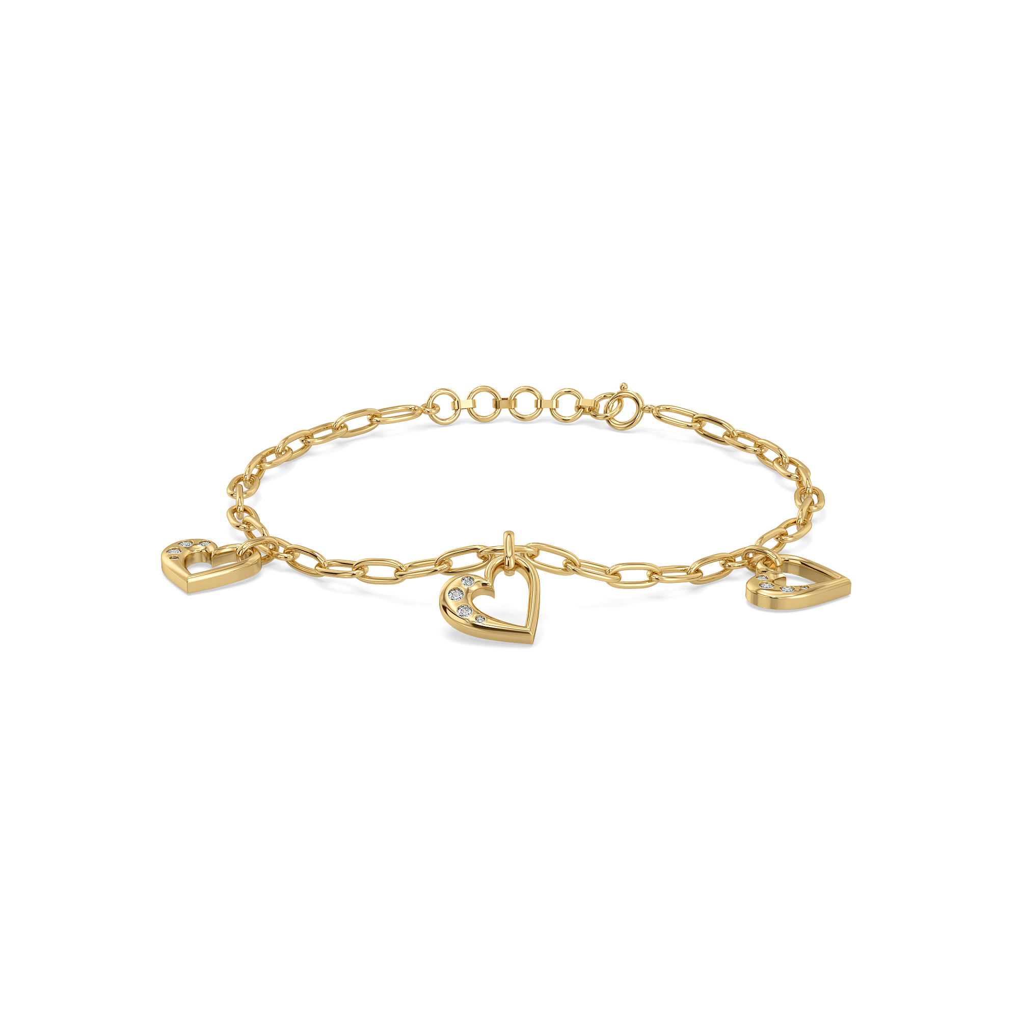 Hearts Unfold - Lab Diamond Charm Bracelet Main image