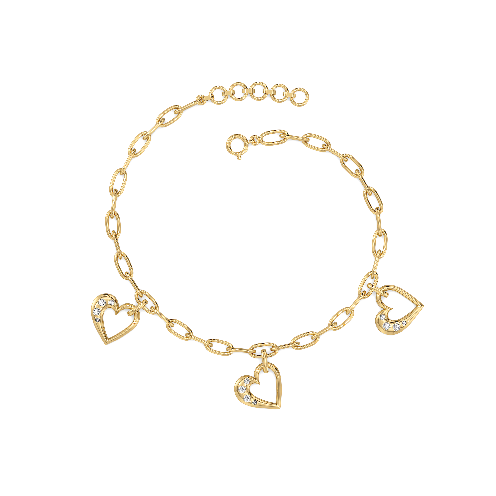 Hearts Unfold - Lab Diamond Charm Bracelet