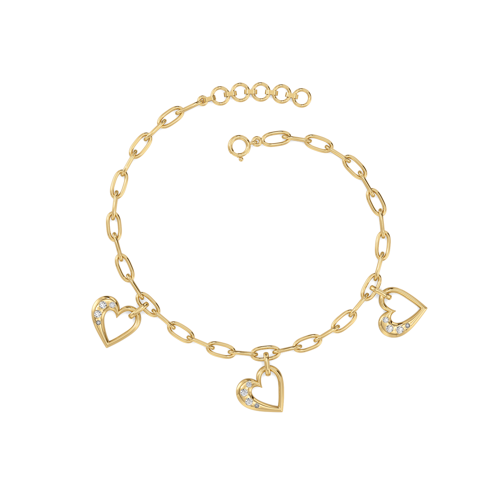 Hearts Unfold - Lab Diamond Charm Bracelet