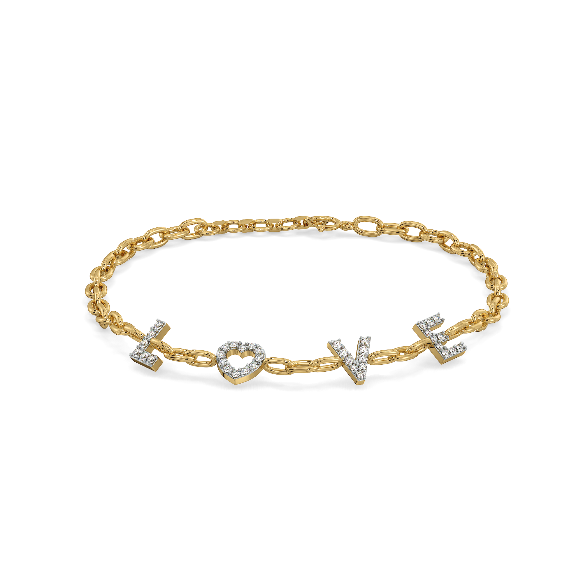 Endless Love Letter - Lab Diamond Charm Bracelet