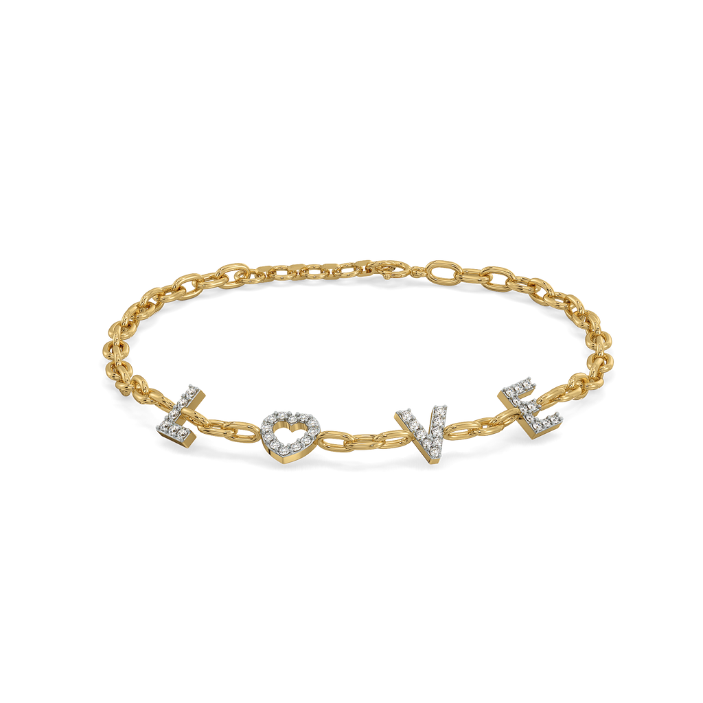 Endless Love Letter - Lab Diamond Charm Bracelet