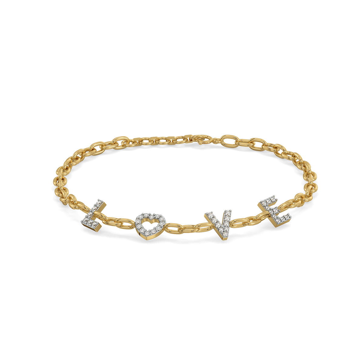 Endless Love Letter - Lab Diamond Charm Bracelet
