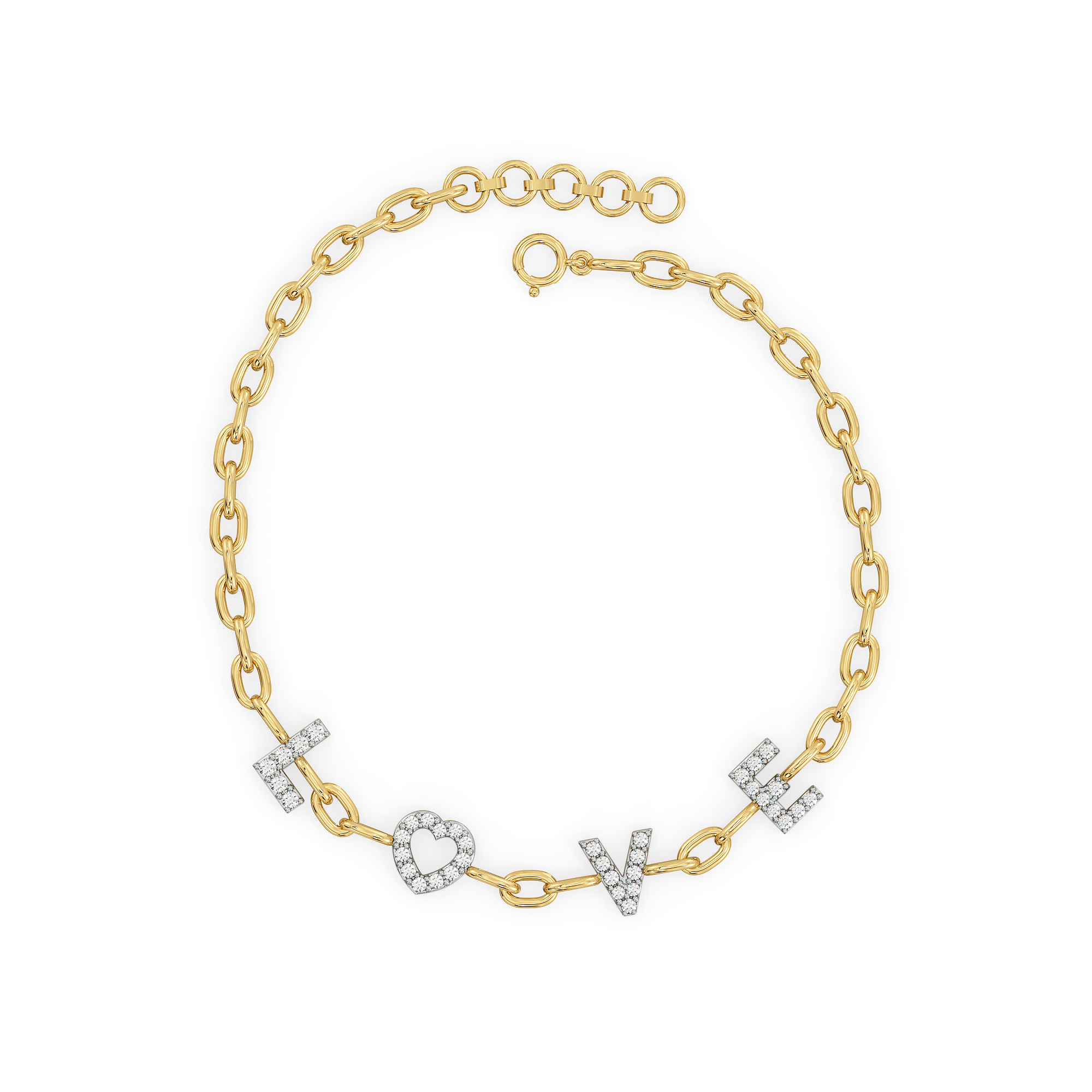 Endless Love Letter - Lab Diamond Charm Bracelet