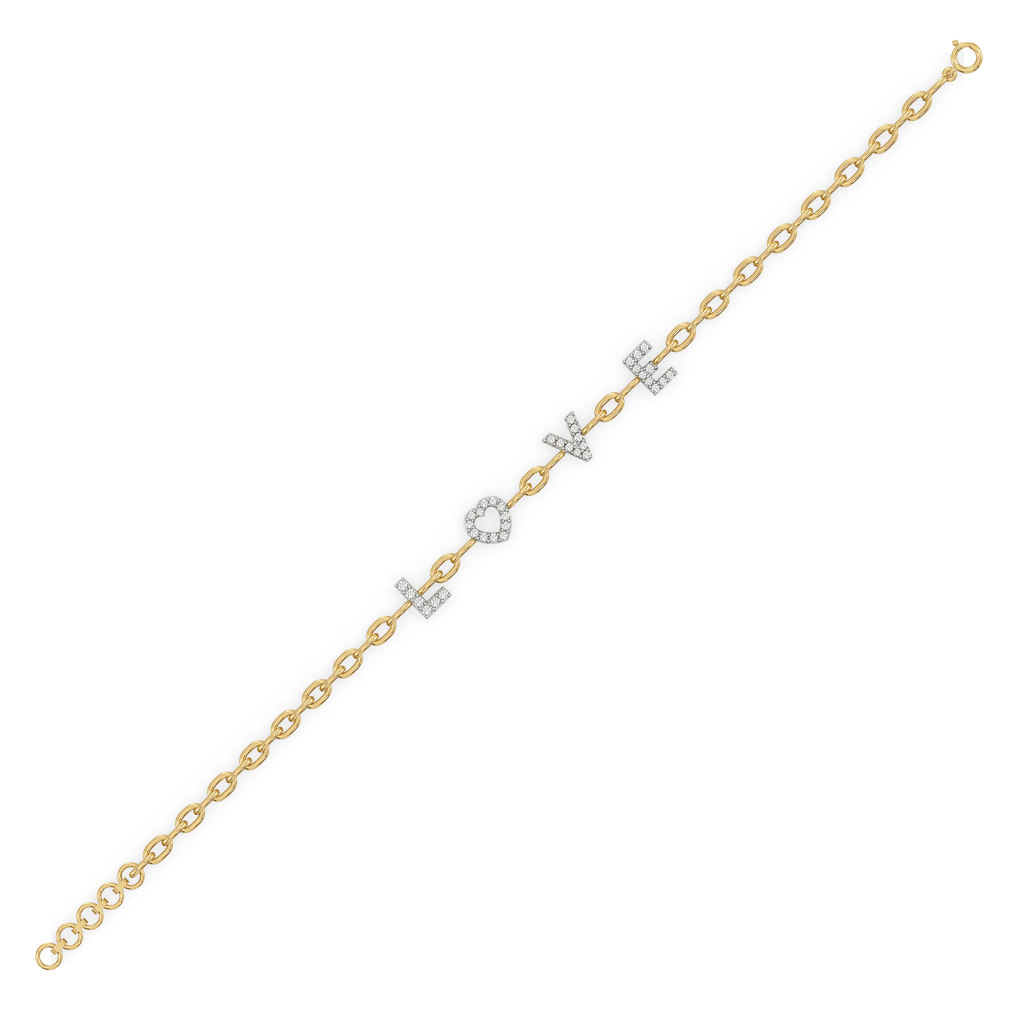 Endless Love Letter - Lab Diamond Charm Bracelet