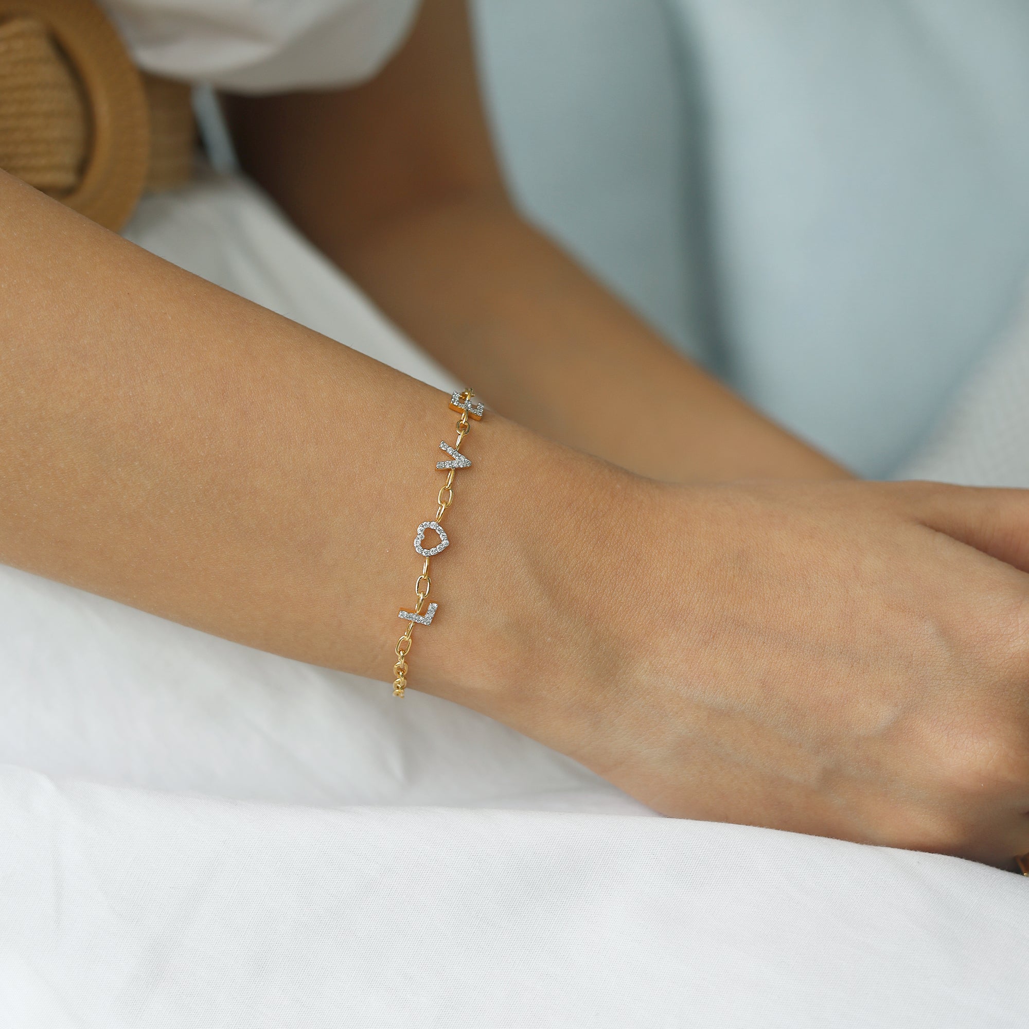 Endless Love Letter - Lab Diamond Charm Bracelet Secondary image