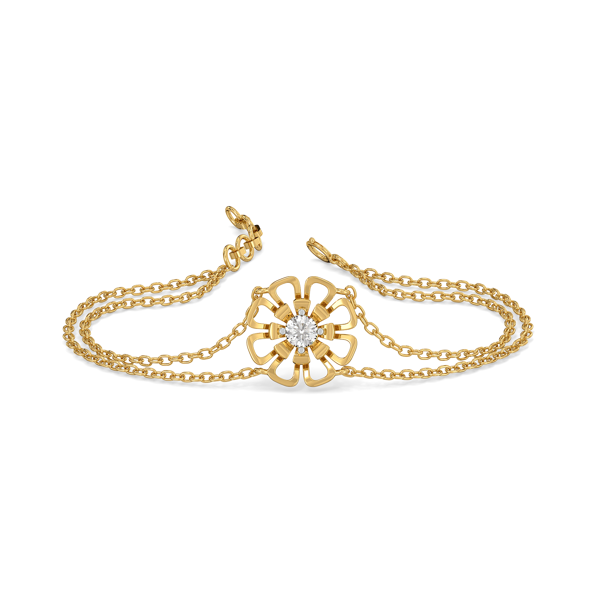 Golden Edge - Lab Diamond Solitaire Bracelet