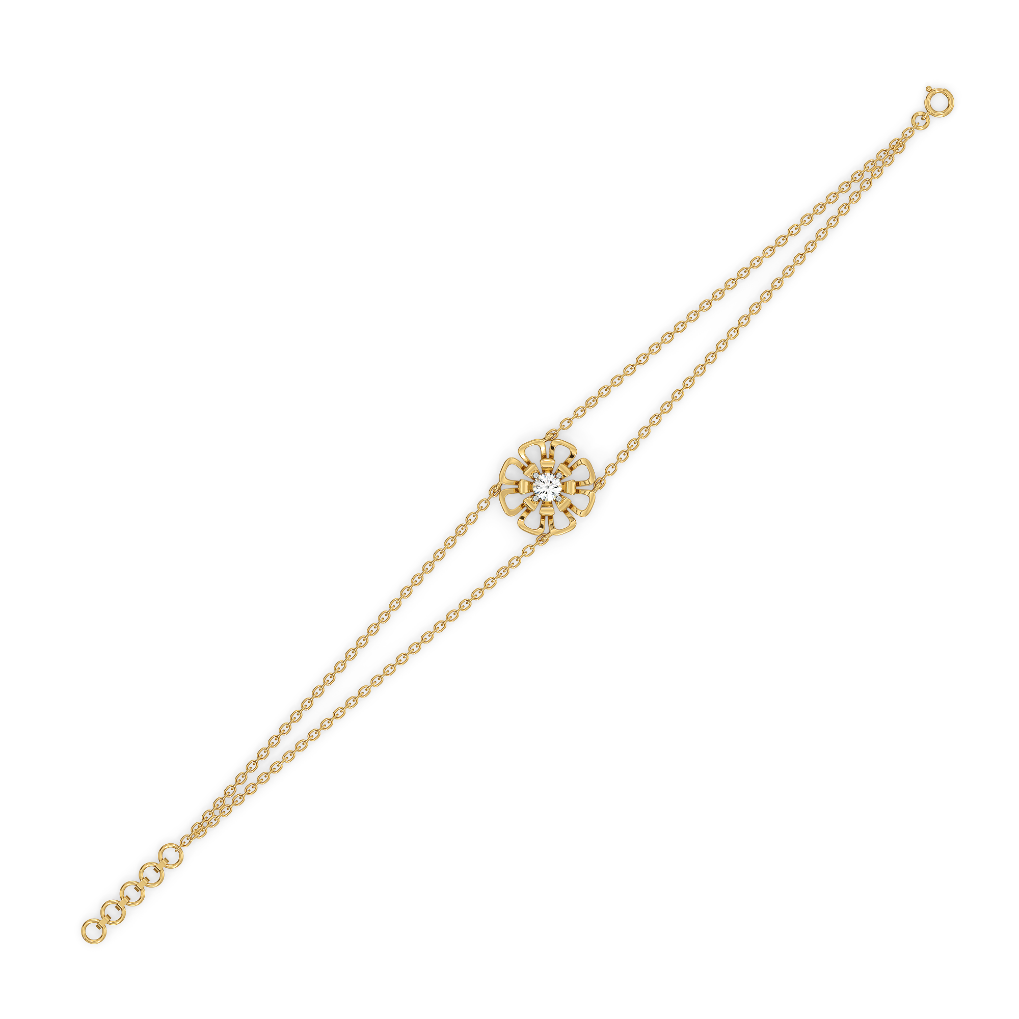 Golden Edge - Lab Diamond Solitaire Bracelet