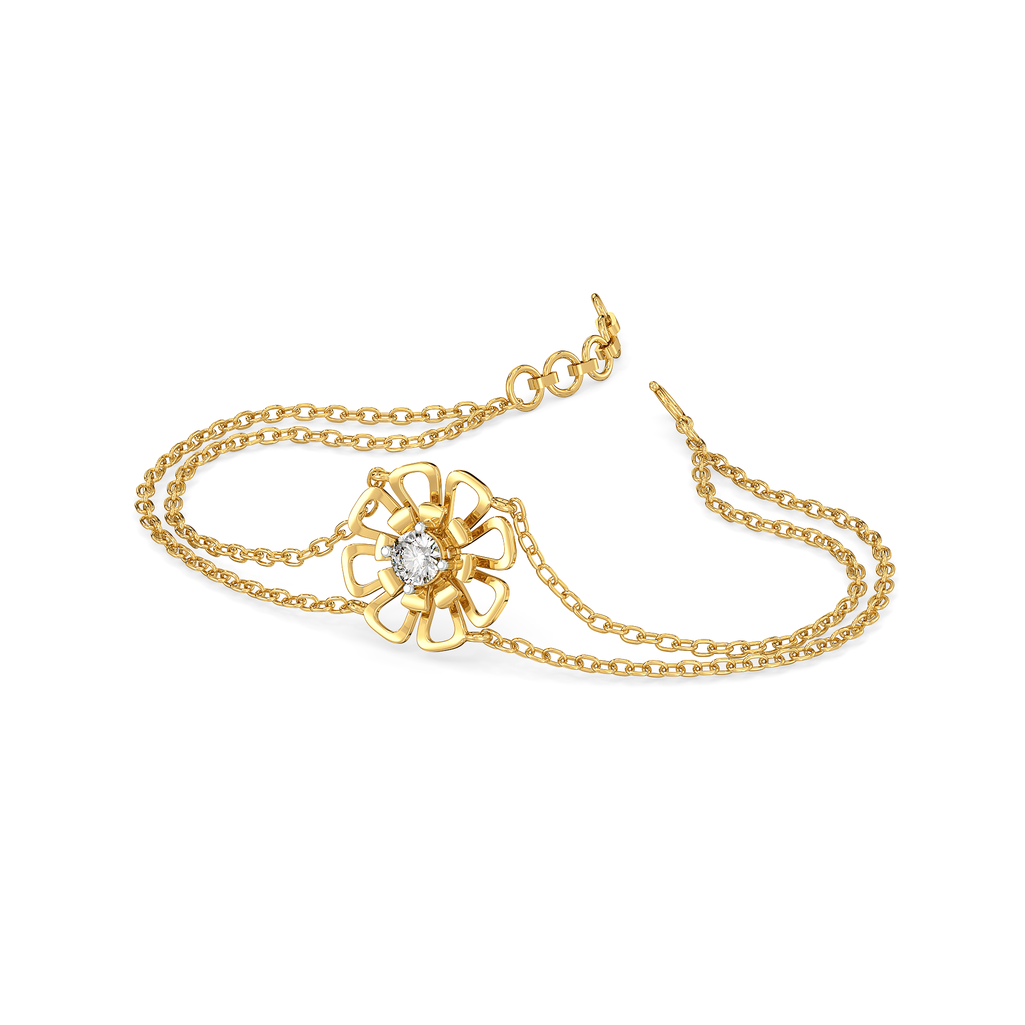 Golden Edge - Lab Diamond Solitaire Bracelet