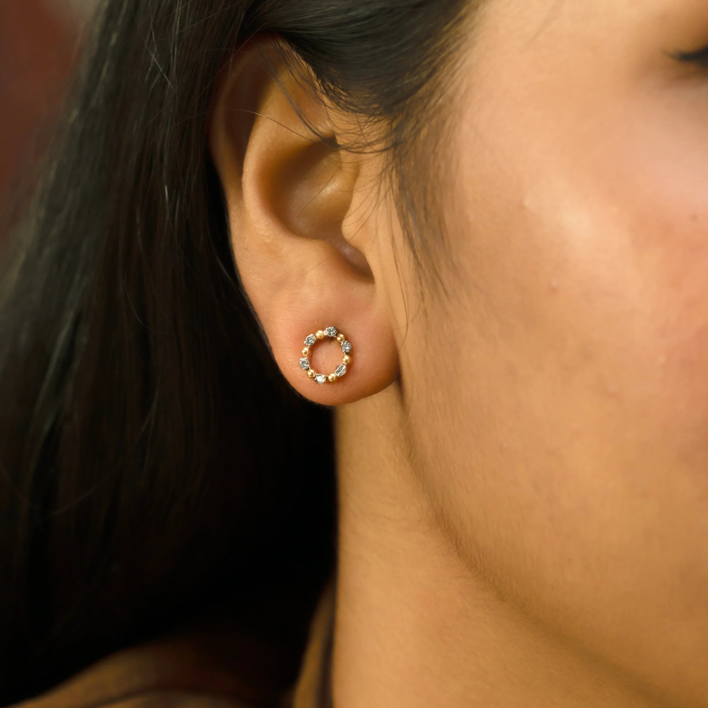 Eternal Orbit - Lab Diamond Stud Earrings Secondary image