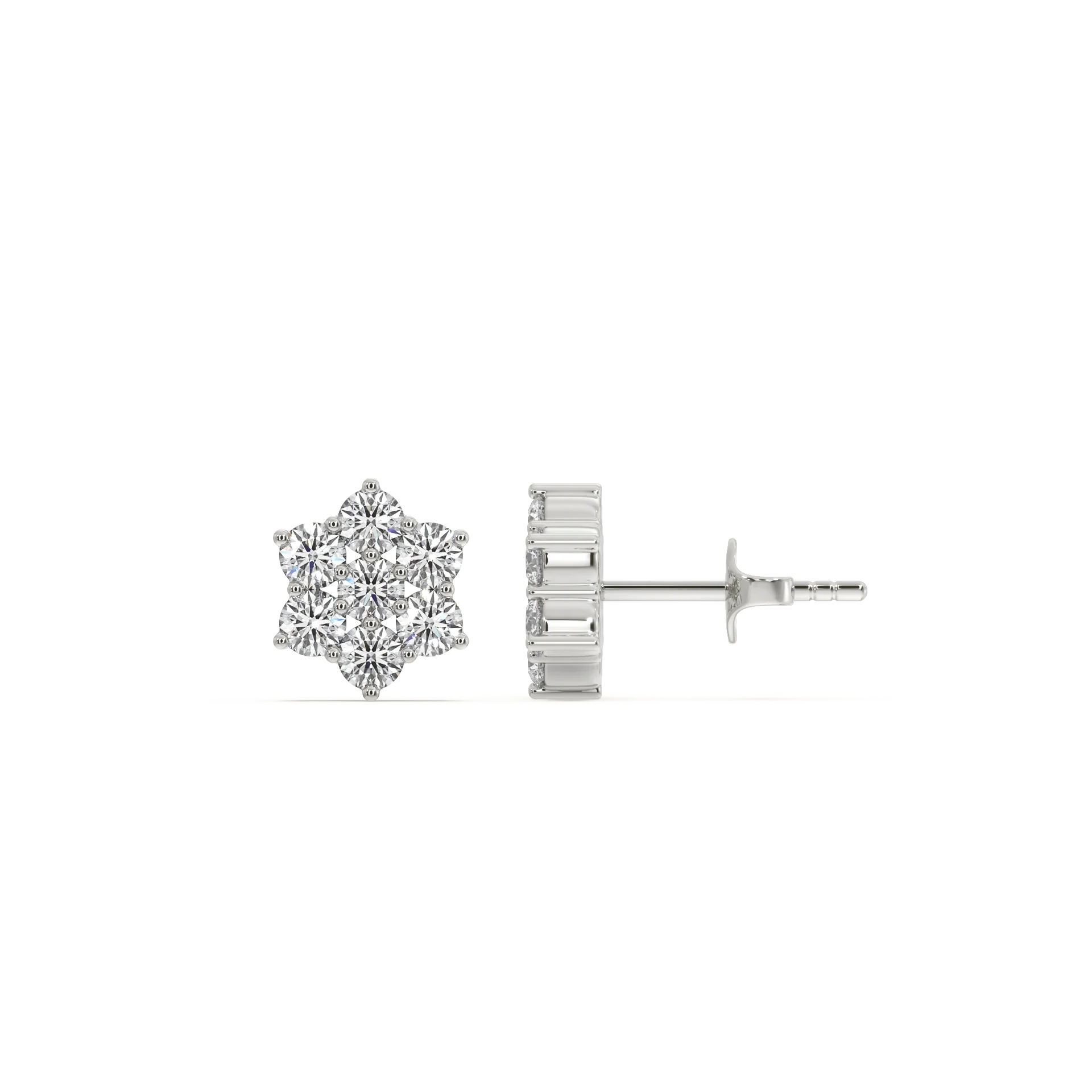 Petal Blossom - Lab Diamond Stud Earrings