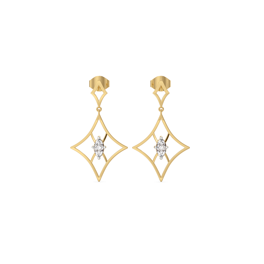 Astra Marquise - Pure Gold Lab Diamond Drop Earrings