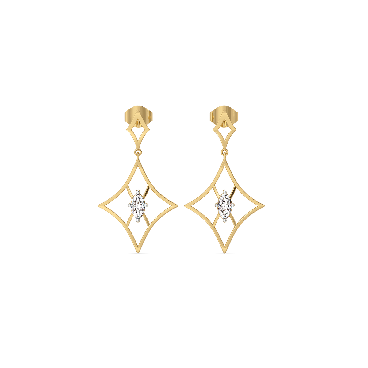 Astra Marquise - Pure Gold Lab Diamond Drop Earrings