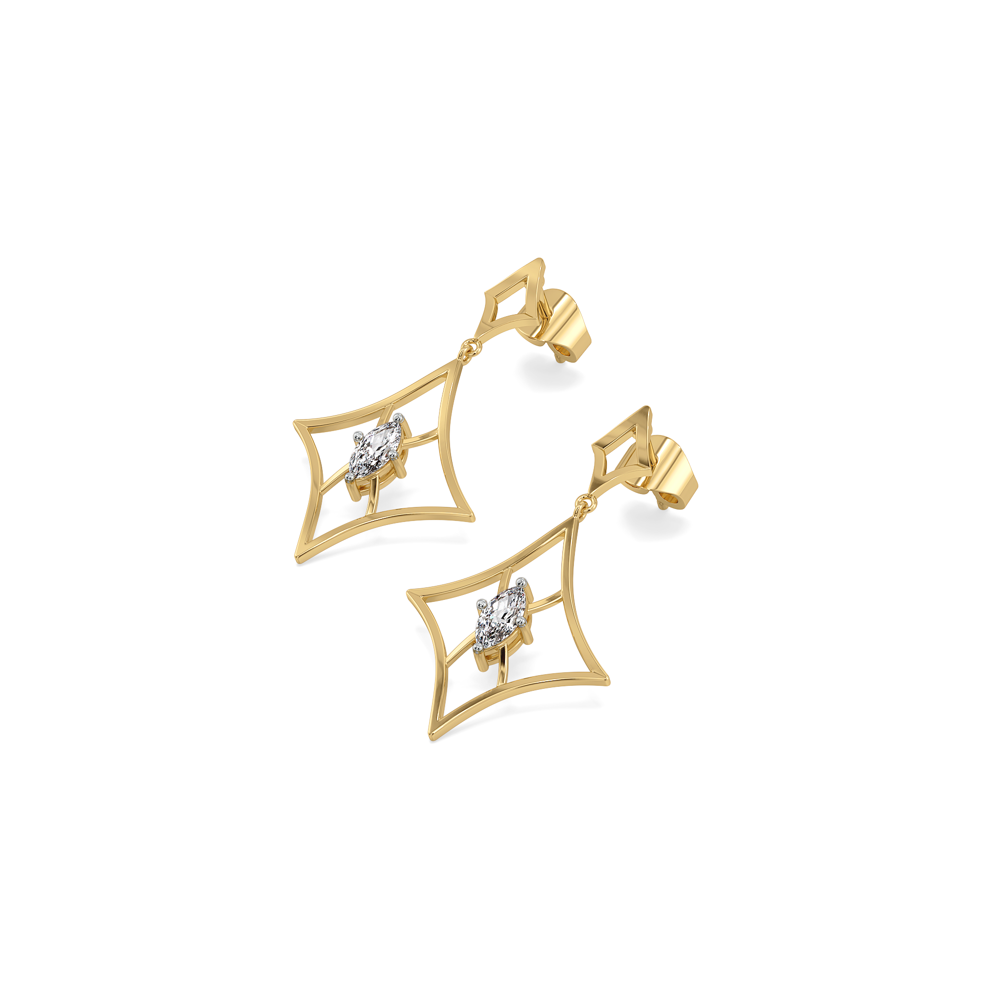 Astra Marquise - Pure Gold Lab Diamond Drop Earrings
