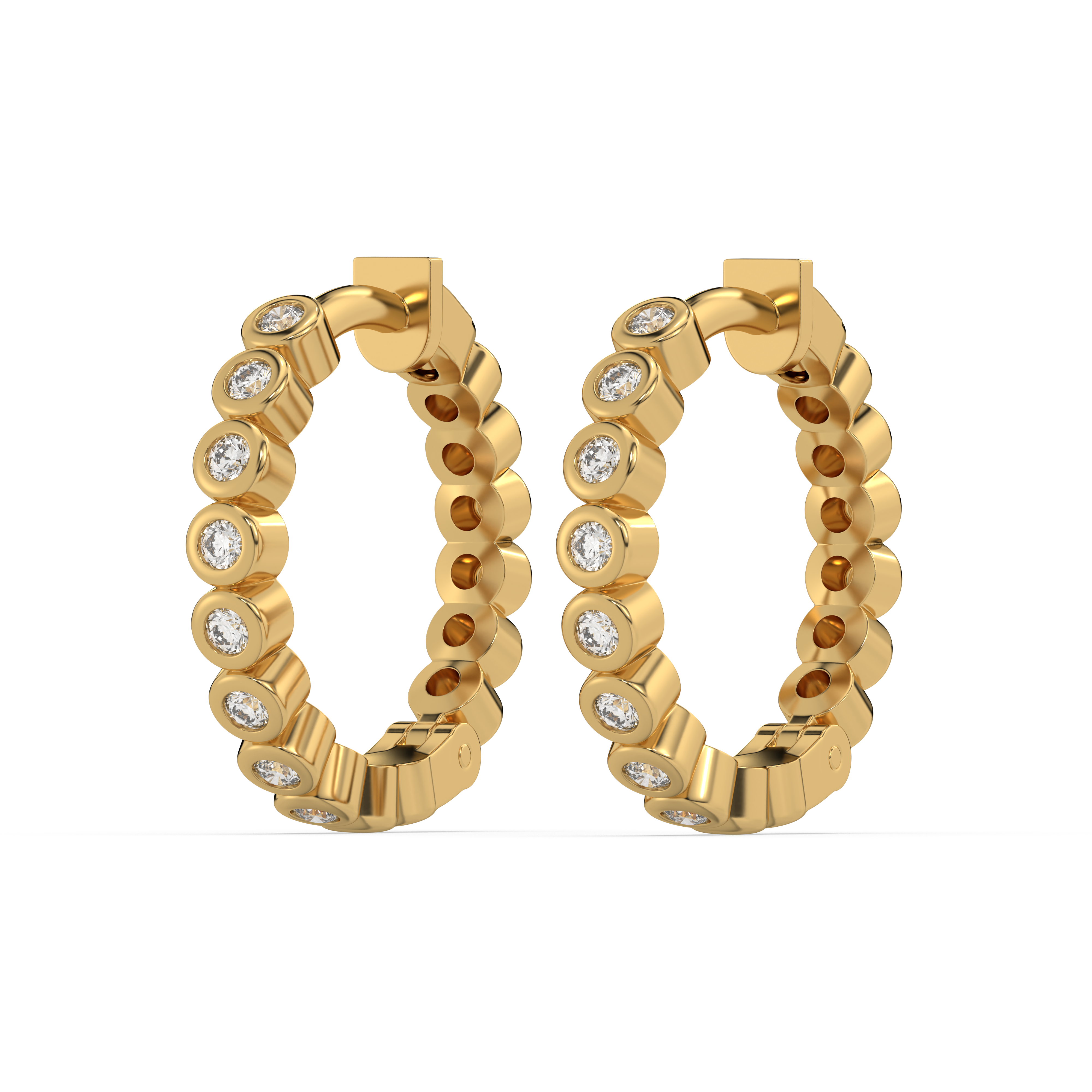 Beaded Huggies - Lab Diamond Earrings
