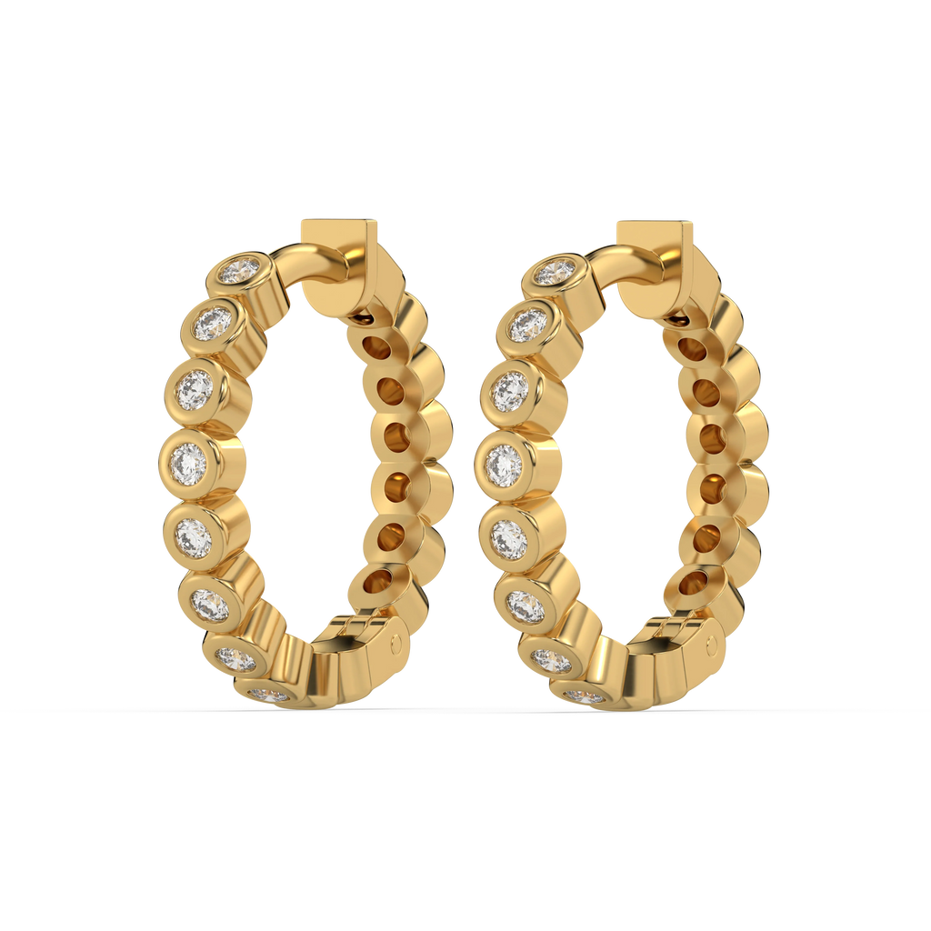 Beaded Huggies - Lab Diamond Earrings