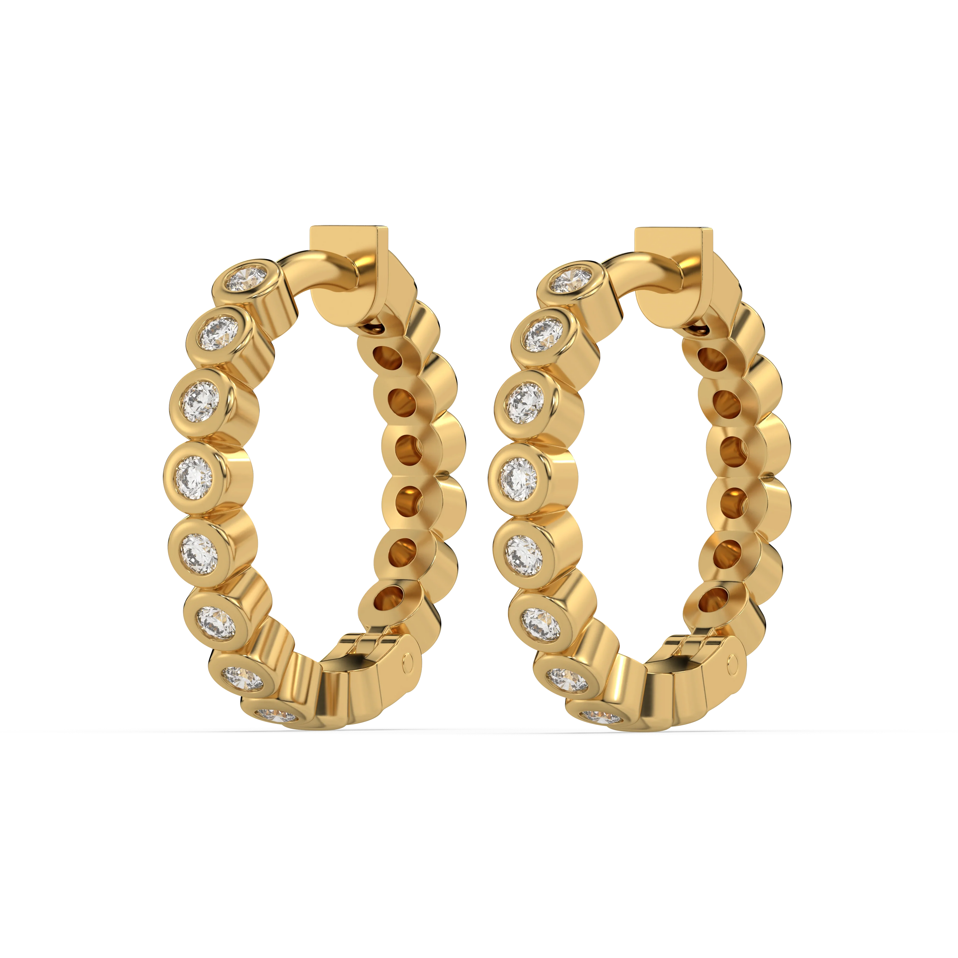 Beaded Huggies - Lab Diamond Earrings