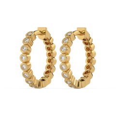 Beaded Huggies - Lab Diamond Earrings