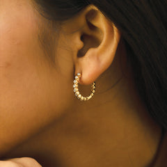 Beaded Huggies - Lab Diamond Earrings