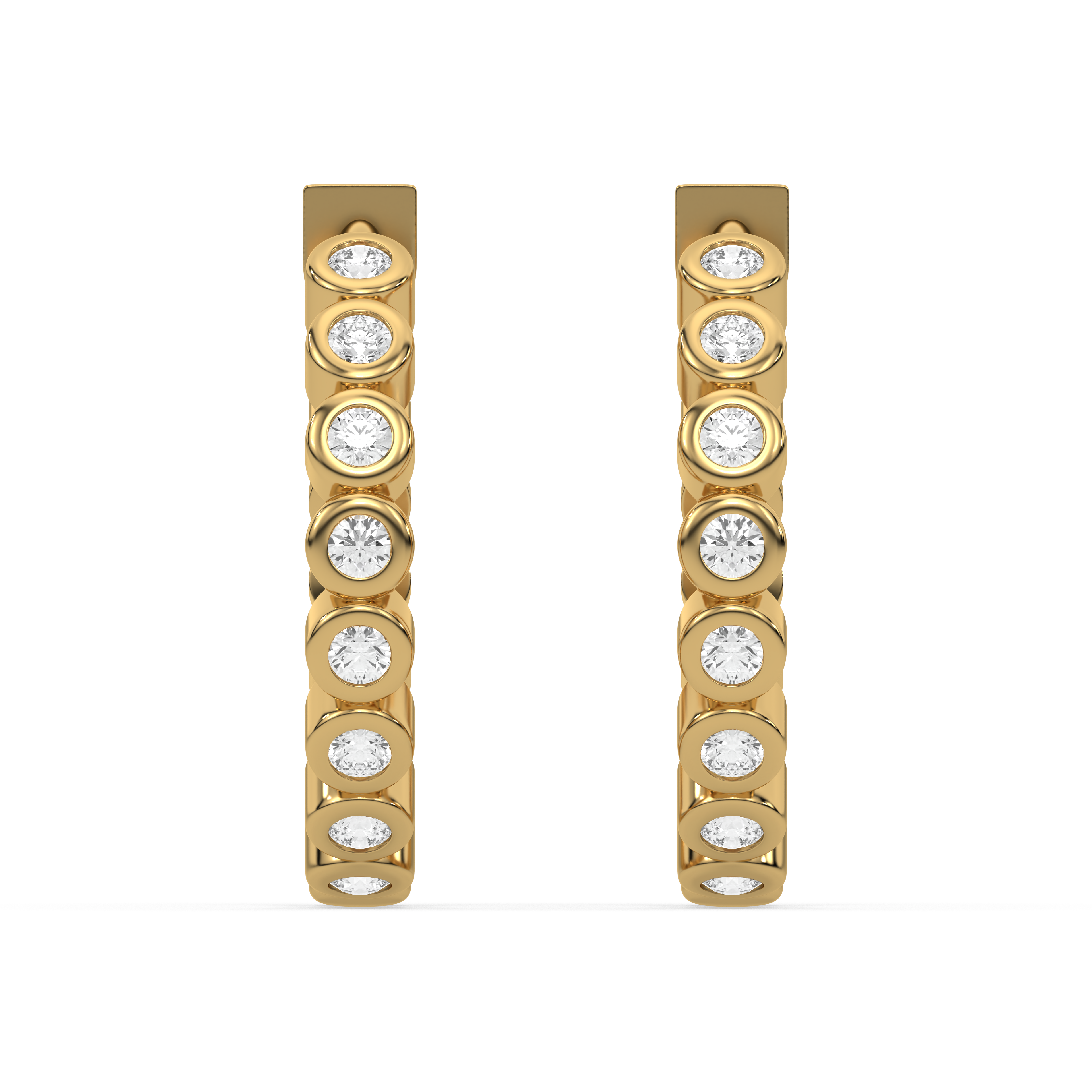 Beaded Huggies - Lab Diamond Earrings