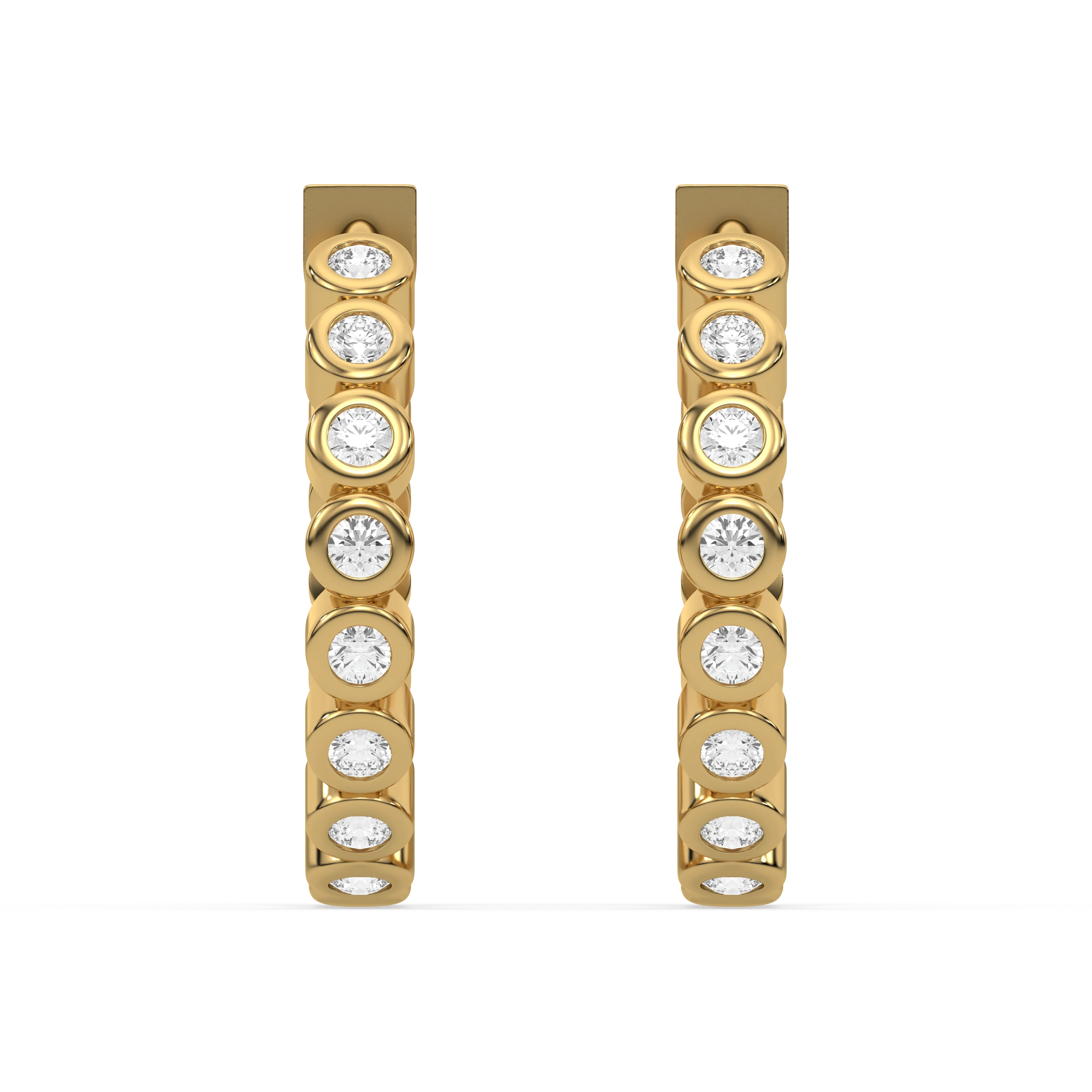 Beaded Huggies - Lab Diamond Earrings Secondary image