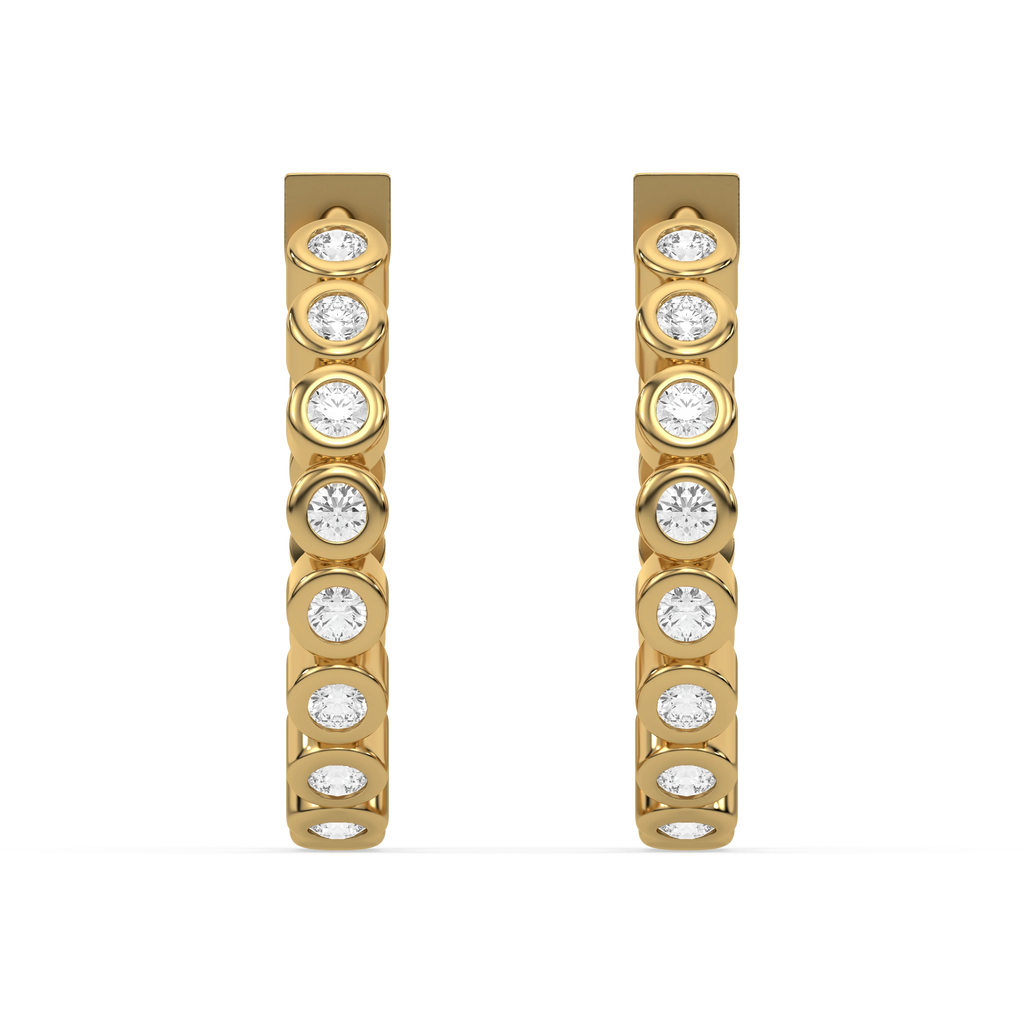 Beaded Huggies - Lab Diamond Earrings