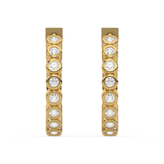 Beaded Huggies - Lab Diamond Earrings