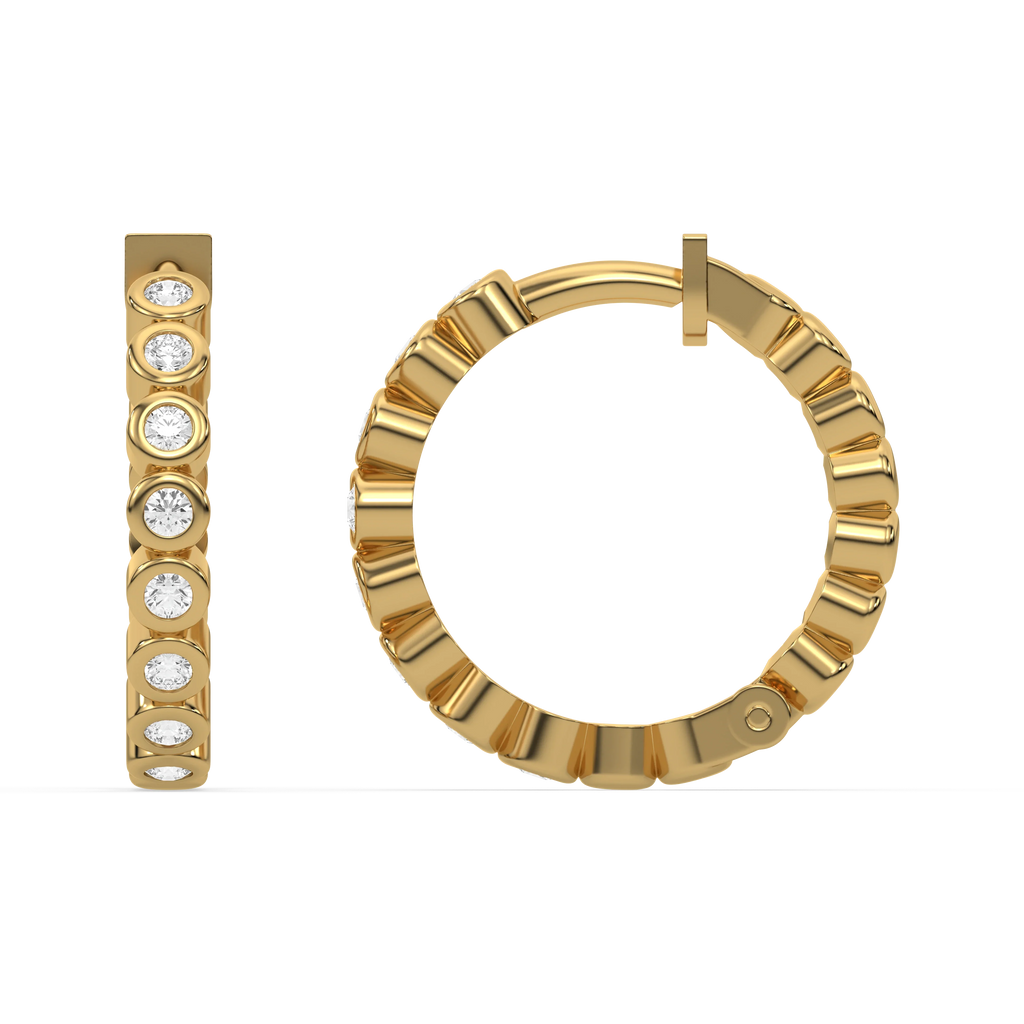 Beaded Huggies - Lab Diamond Earrings