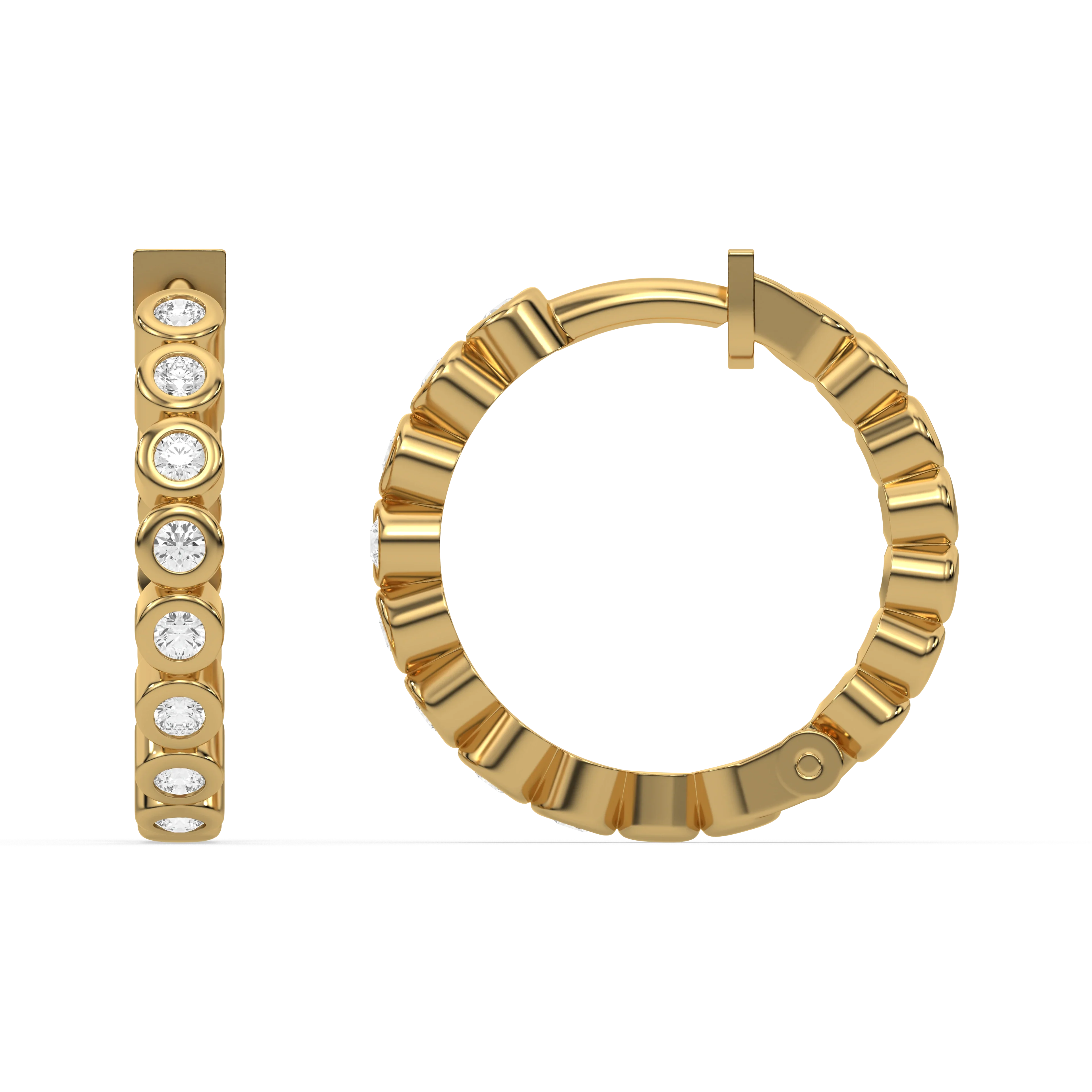 Beaded Huggies - Lab Diamond Earrings