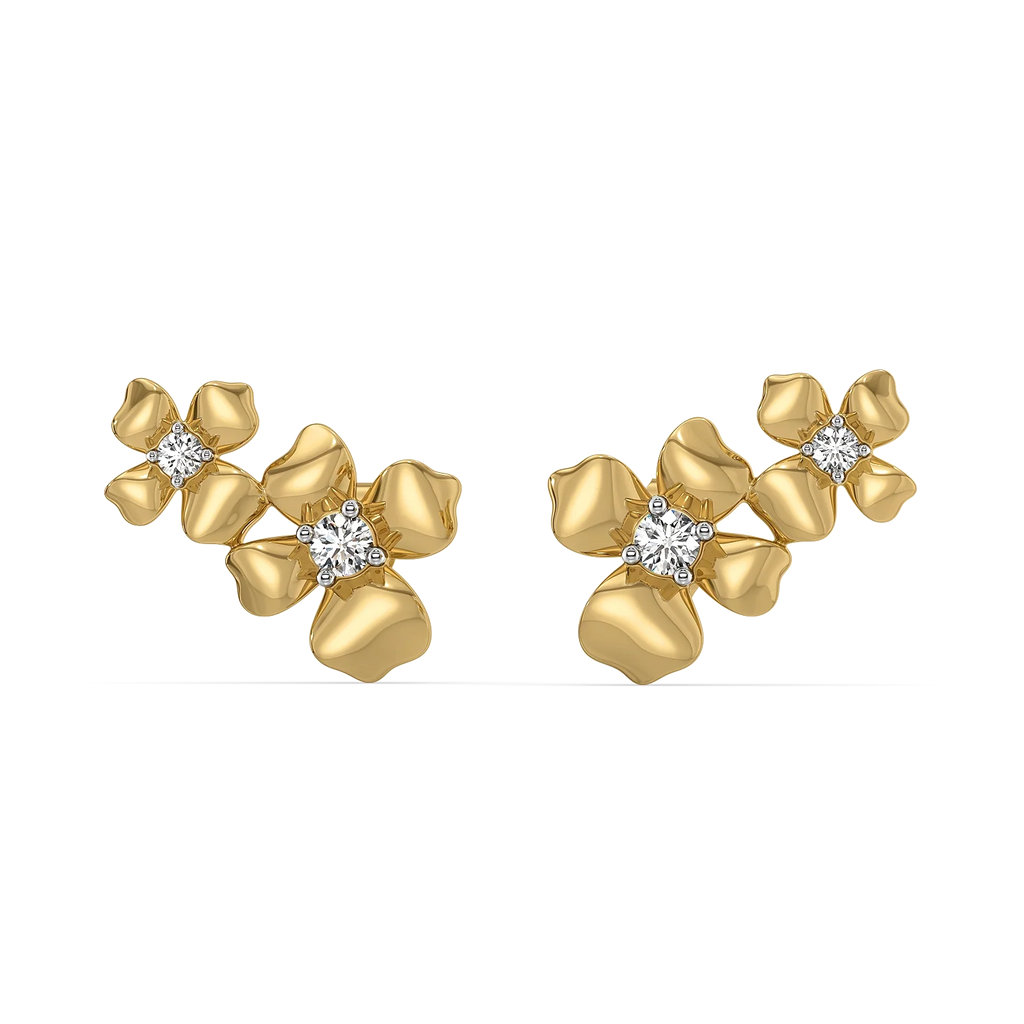 Petal Play - Lab Diamond Stud Earrings